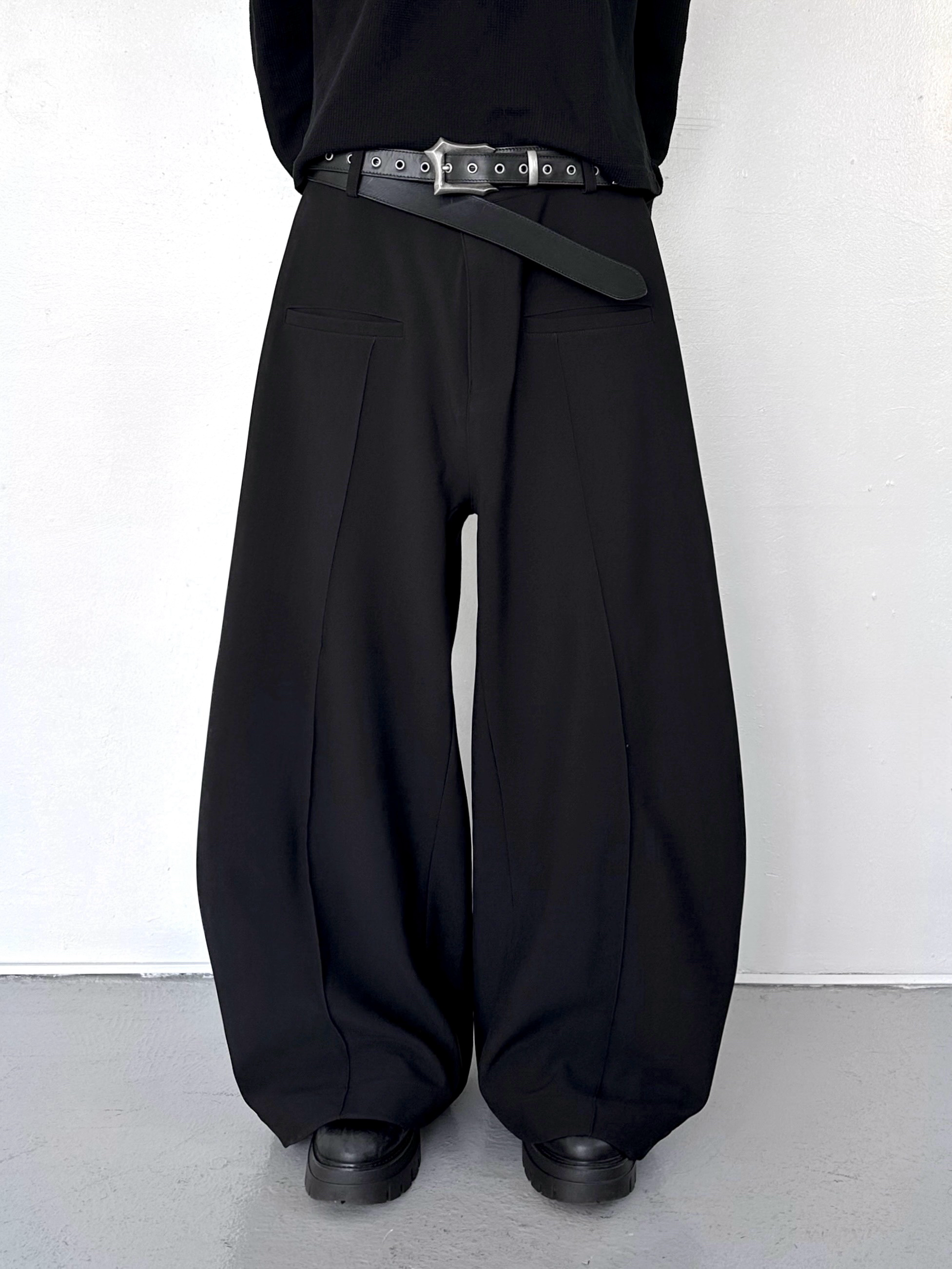 【CHIKASHITSU PLUS HIGH】Layered leather eyelet belt