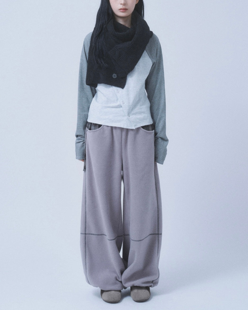 【TUOMIO】BUTTON WOOL KNIT MUFFLER