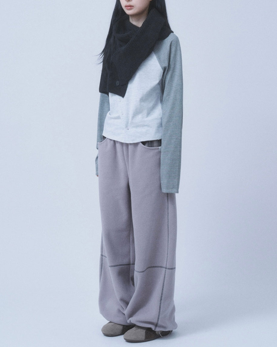 【TUOMIO】BUTTON WOOL KNIT MUFFLER