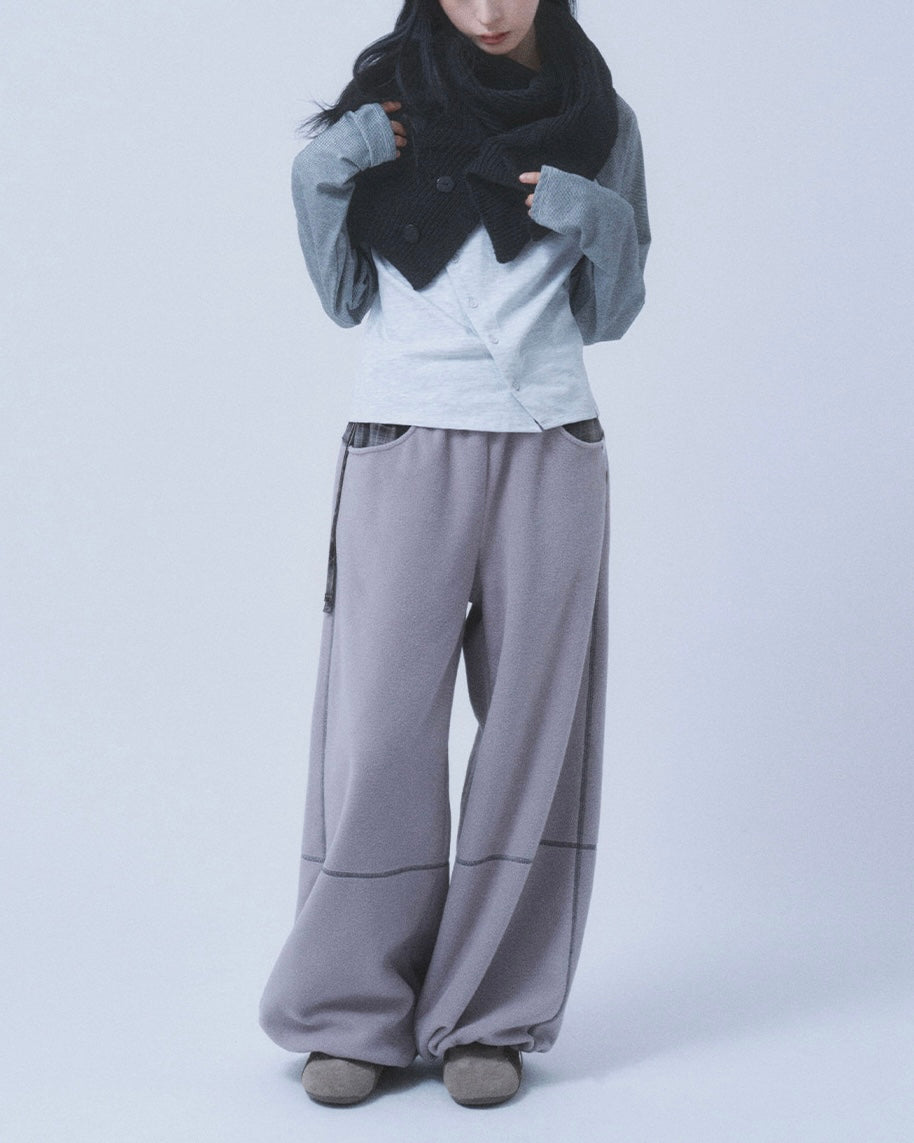【TUOMIO】BUTTON WOOL KNIT MUFFLER