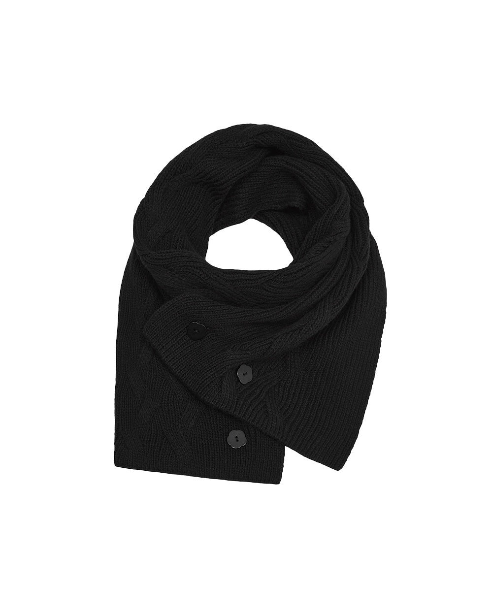 【TUOMIO】BUTTON WOOL KNIT MUFFLER