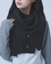 【TUOMIO】BUTTON WOOL KNIT MUFFLER