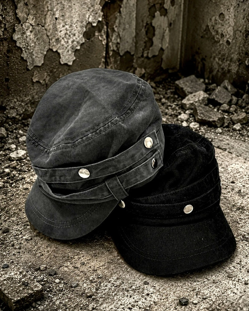 国際配送【Never mind the XU】double belt strap cap (2color)