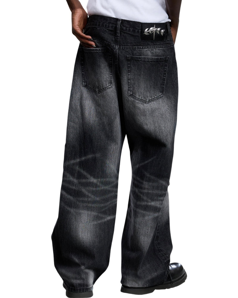 【The Boy Has No Patience】COBWEB STRAIGHT-LEG JEANS