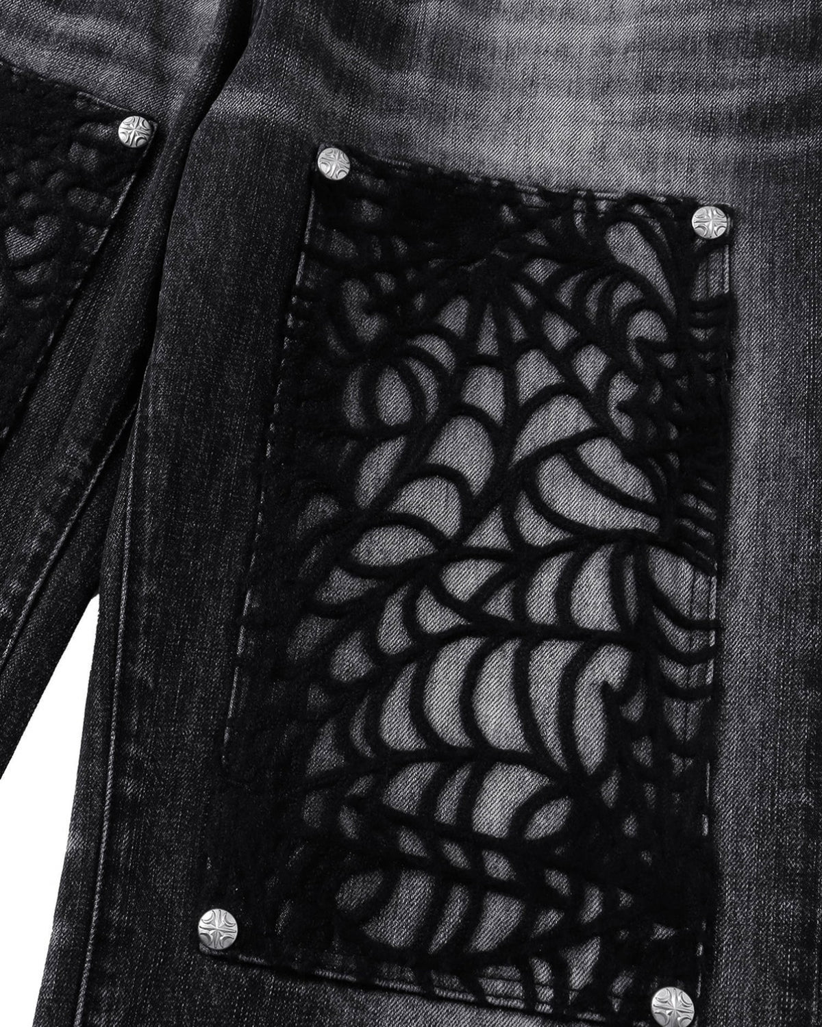 【The Boy Has No Patience】COBWEB STRAIGHT-LEG JEANS