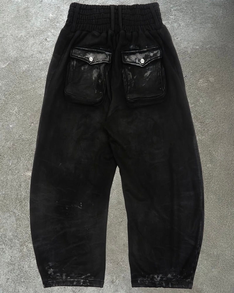 【DEVIL KIM】SKIDDING WAXED SWEAT PANTS