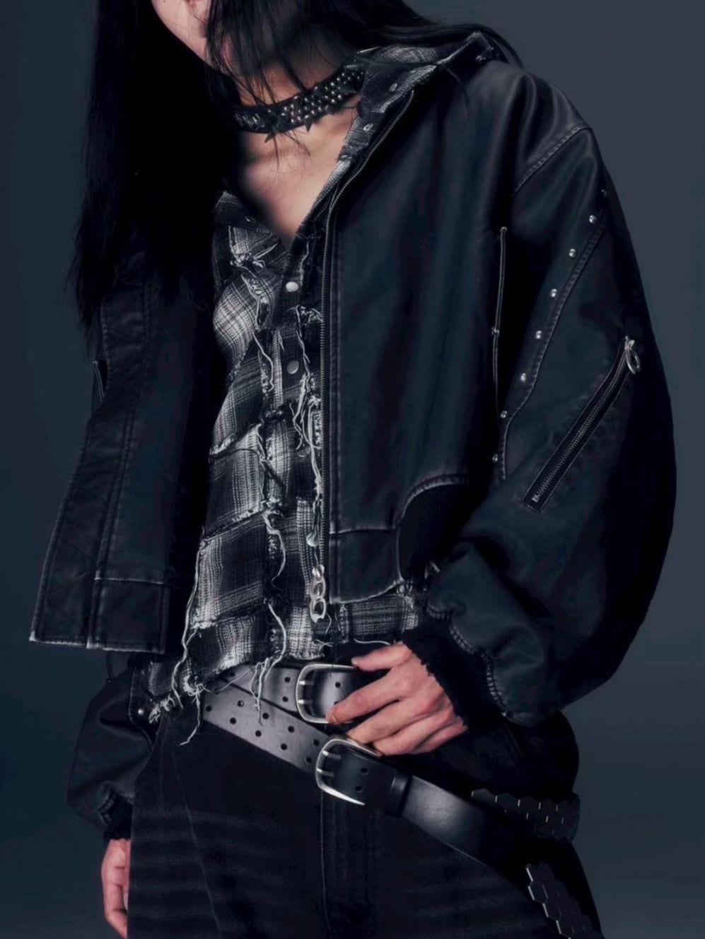 【DIG YOUR OWN GRAVE】TARNISH MA-1 /【ディグユアオウングレイブ】クロップスタッズエムエーワン