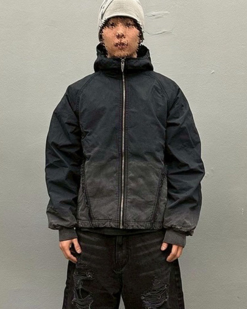 【BLR BLUER】Destroyed Gradation Washing Puffer Jacket