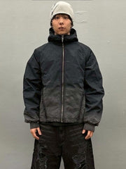 【BLR BLUER】Destroyed Gradation Washing Puffer Jacket