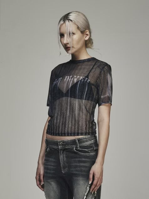 【BLR BLUER】BLUER GRAPHIC MESH SHORT SLEEVE