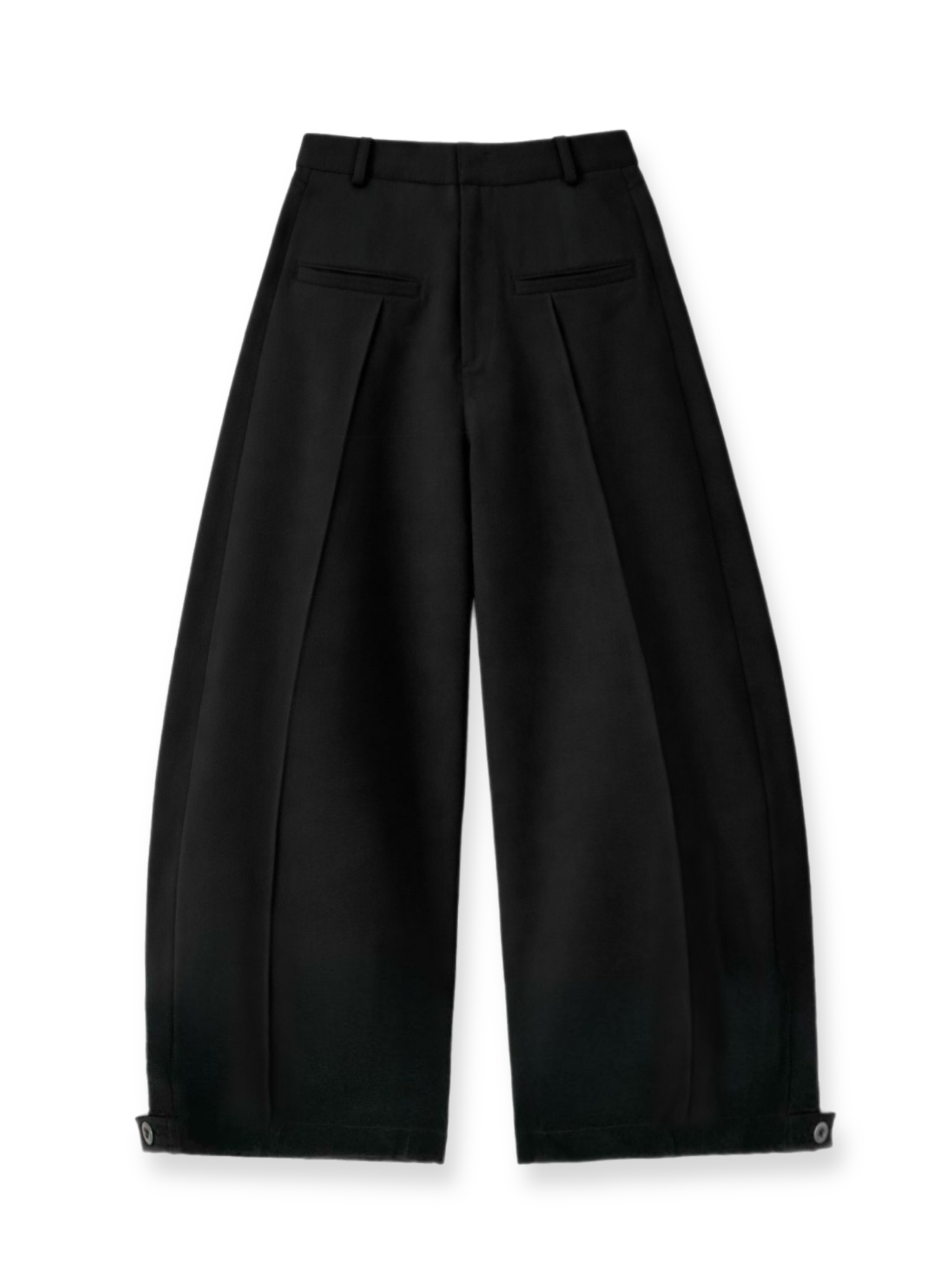 【CHIKASHITSU PLUS HIGH】Urban drape curve slacks