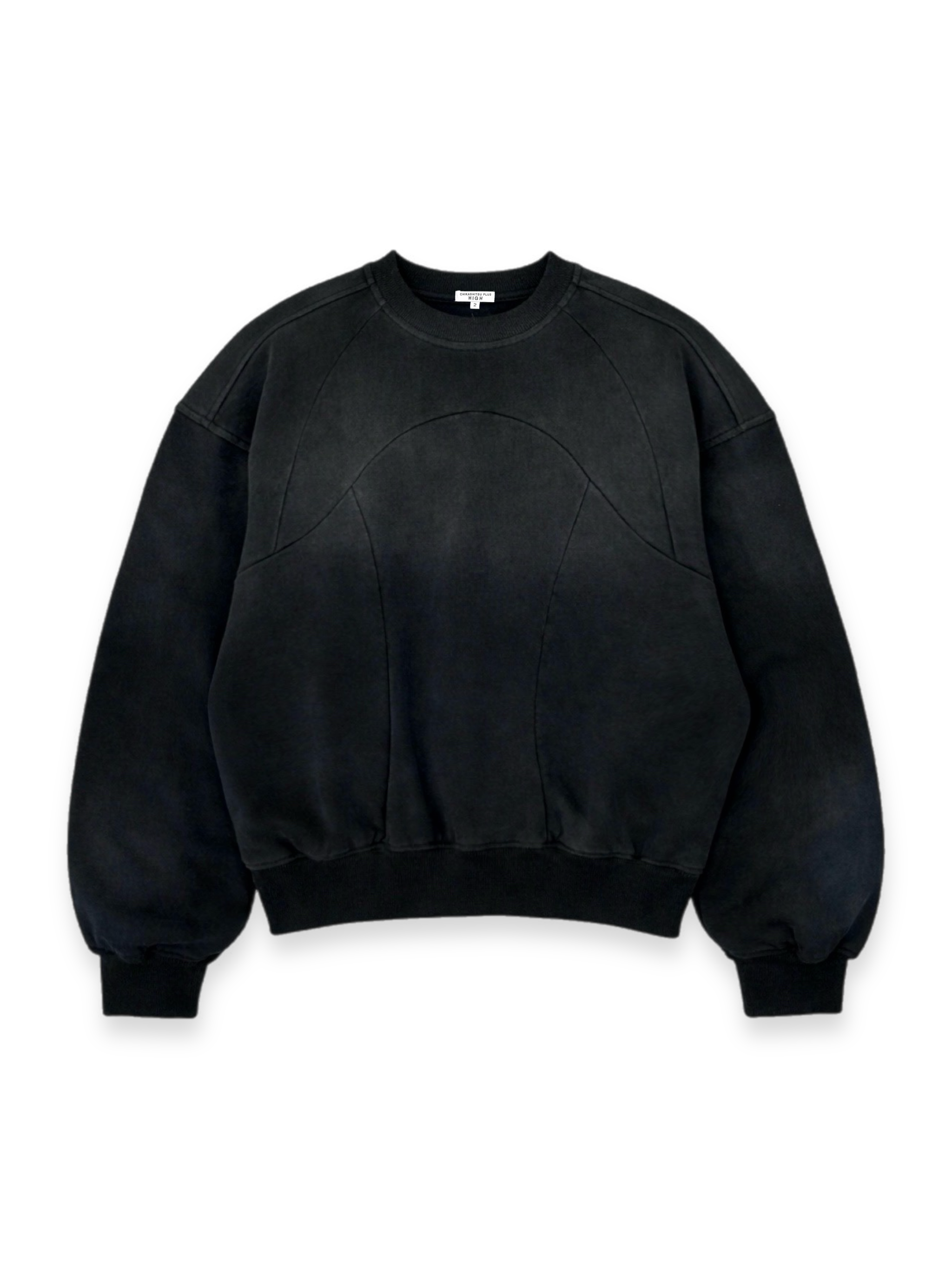 【CHIKASHITSU PLUS HIGH】Fade panel sweat shirt