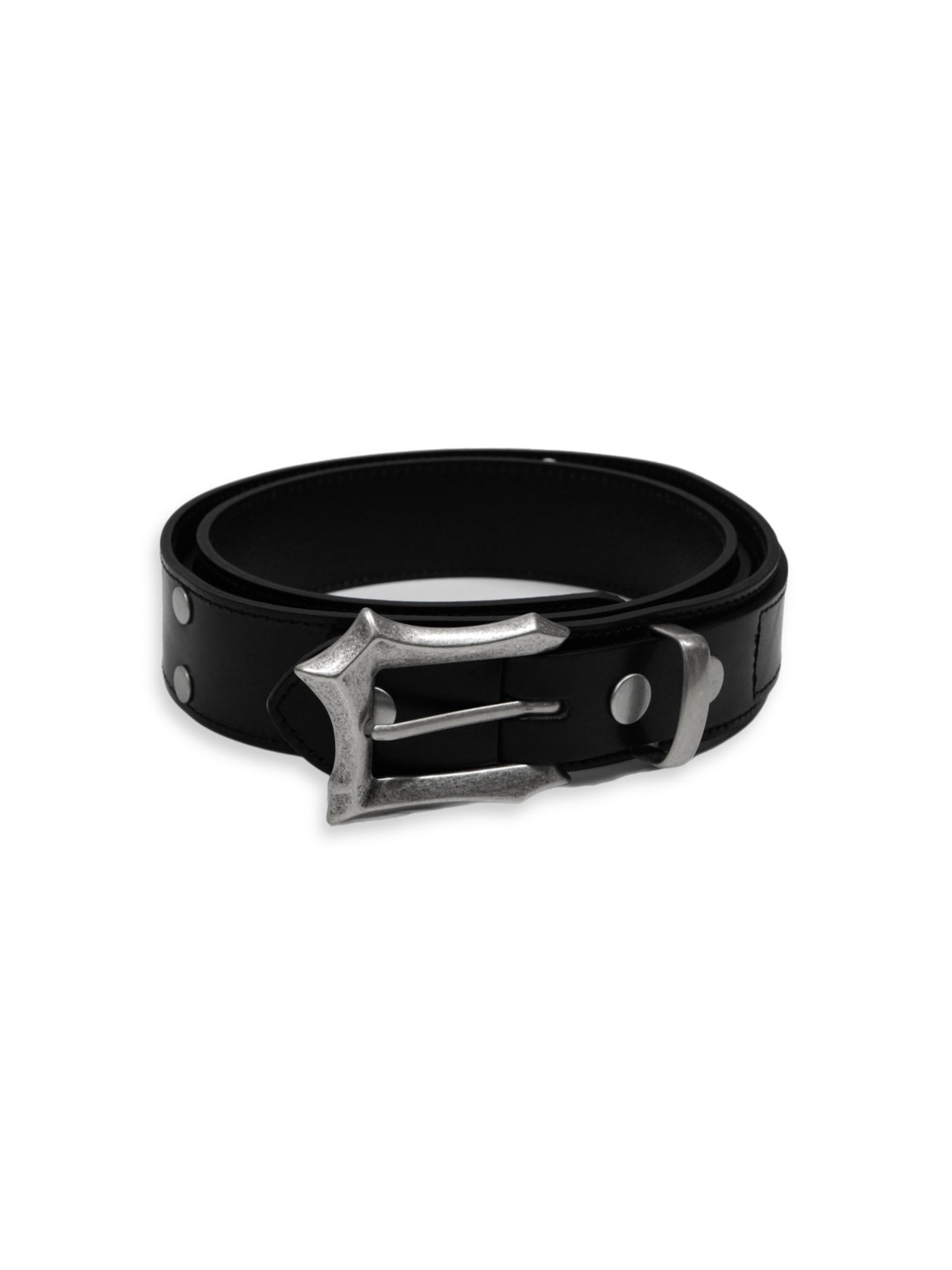 【CHIKASHITSU PLUS HIGH】Layered leather eyelet belt