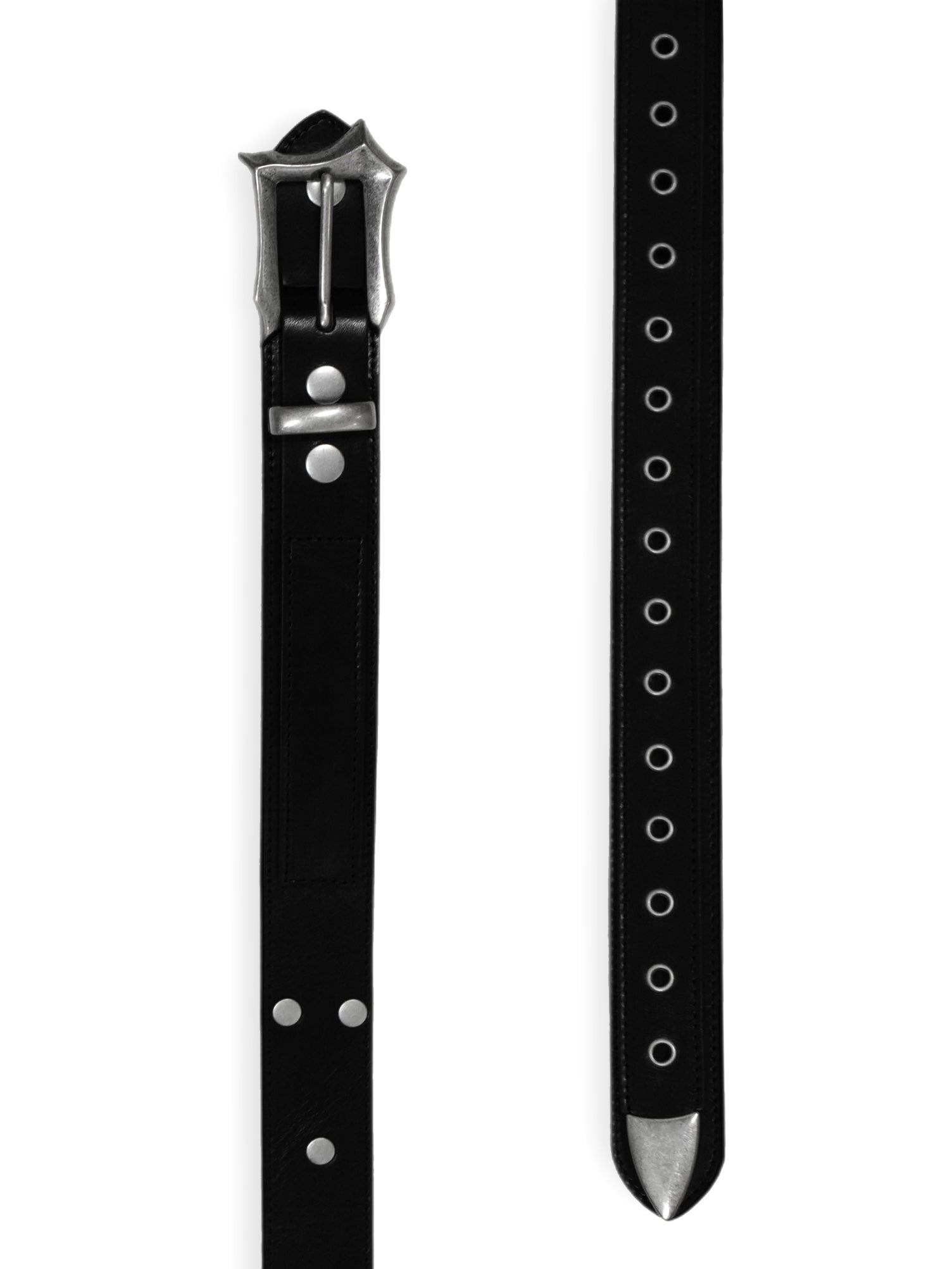 【CHIKASHITSU PLUS HIGH】Layered leather eyelet belt