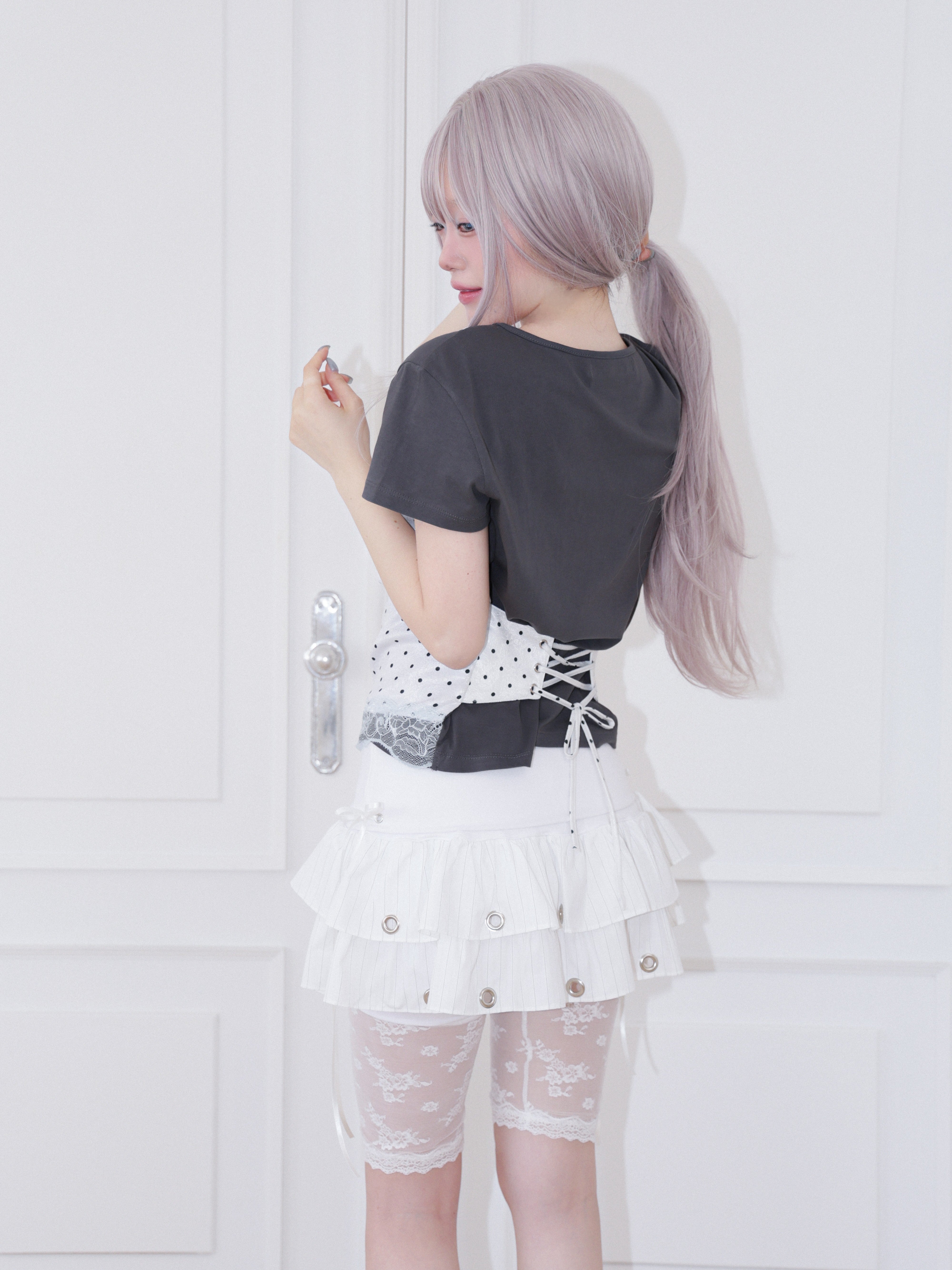 【CHERRYQUIRI】Dot Cami Layered Sleeveless