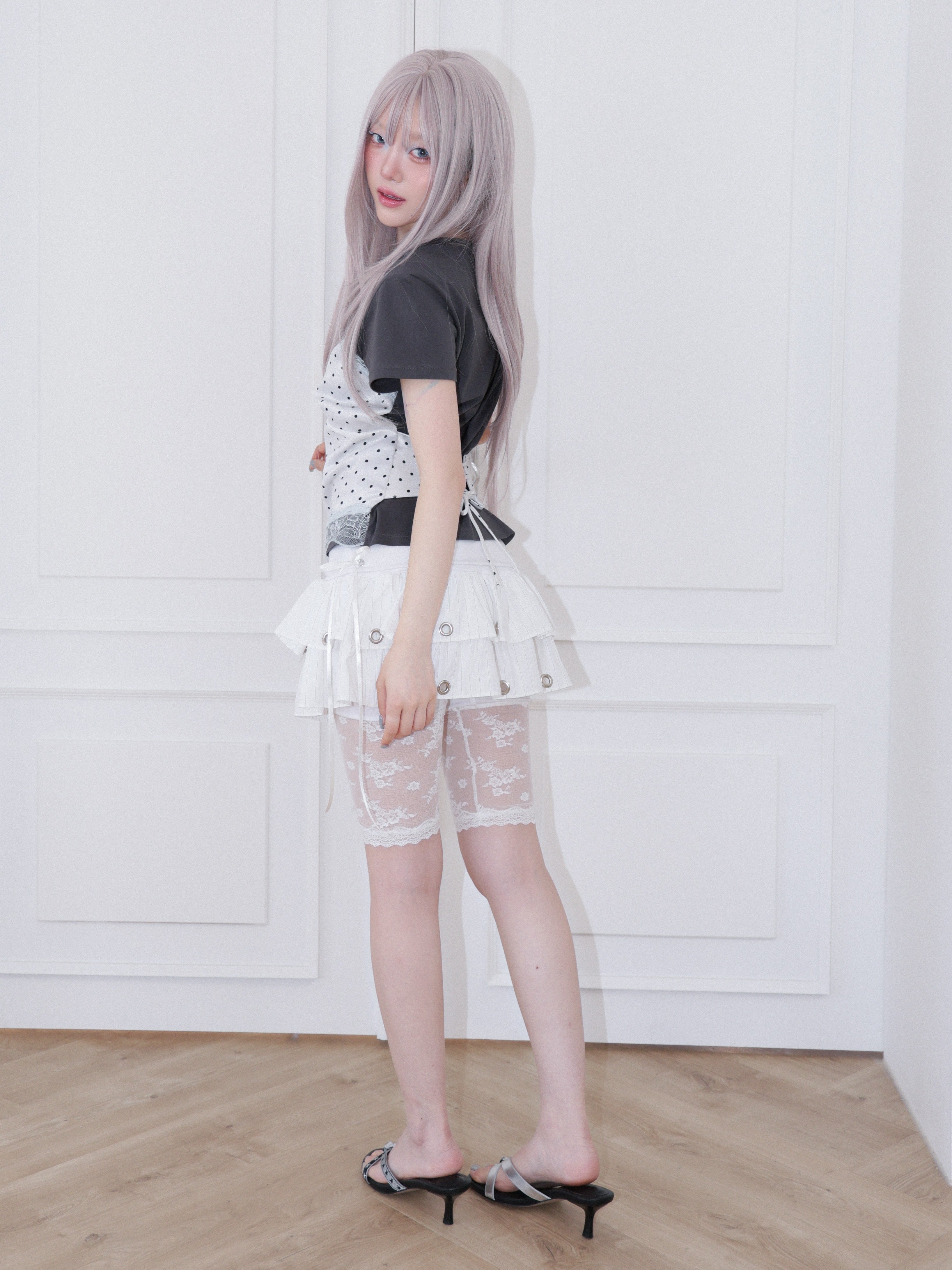 【CHERRYQUIRI】Dot Cami Layered Sleeveless