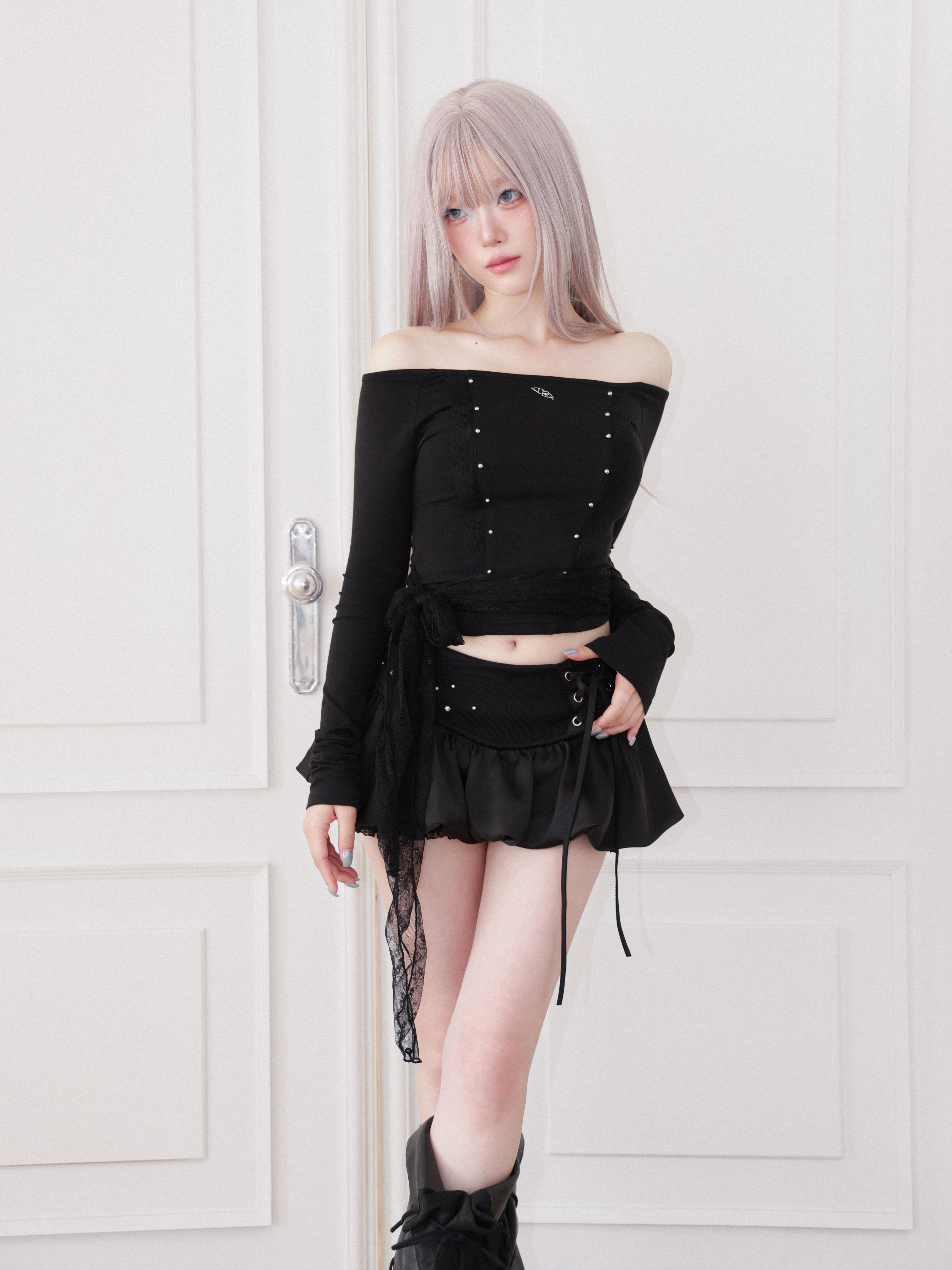 【CHERRYQUIRI】Corset Bubble Skort