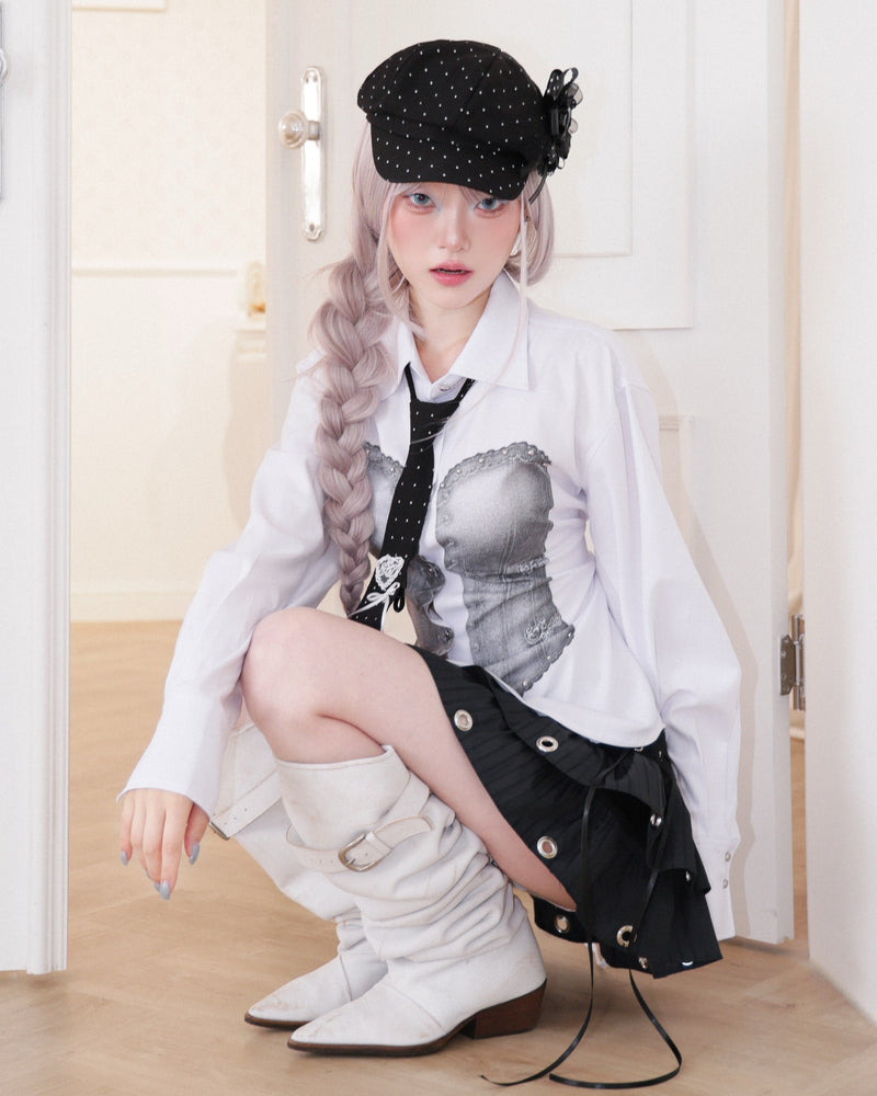 【CHERRYQUIRI】Soft Punk Rosette Newsboy Cap