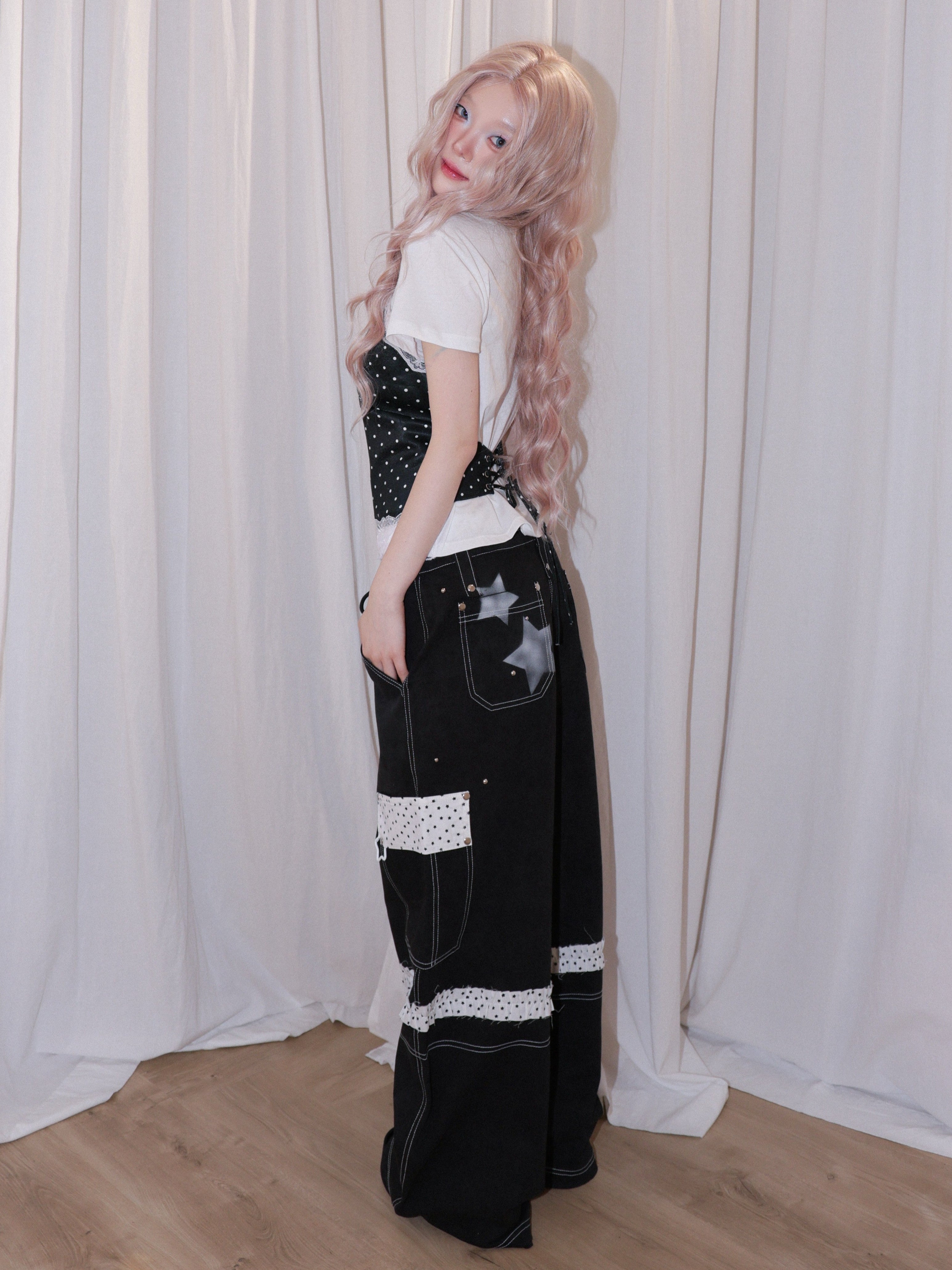 【CHERRYQUIRI】Dot Cami Layered Sleeveless