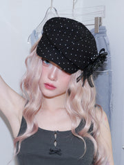 【CHERRYQUIRI】Soft Punk Rosette Newsboy Cap