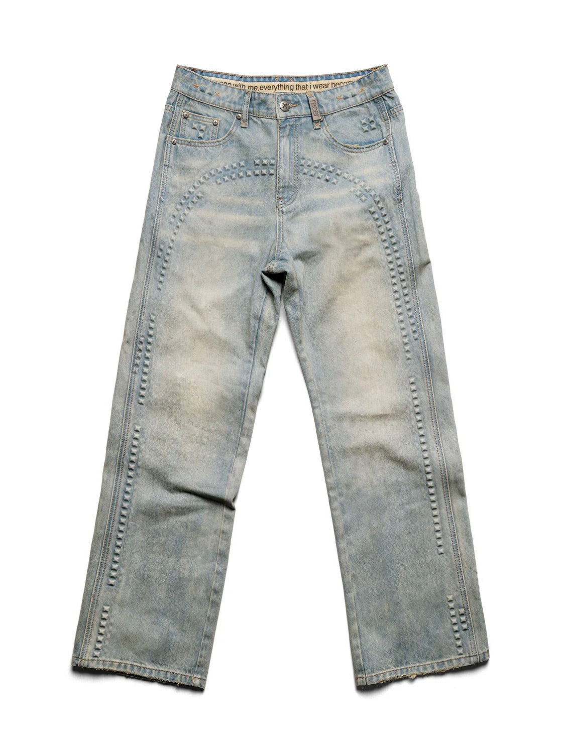 【RACER WORLDWIDE】Baggy Embossed Denim Pants