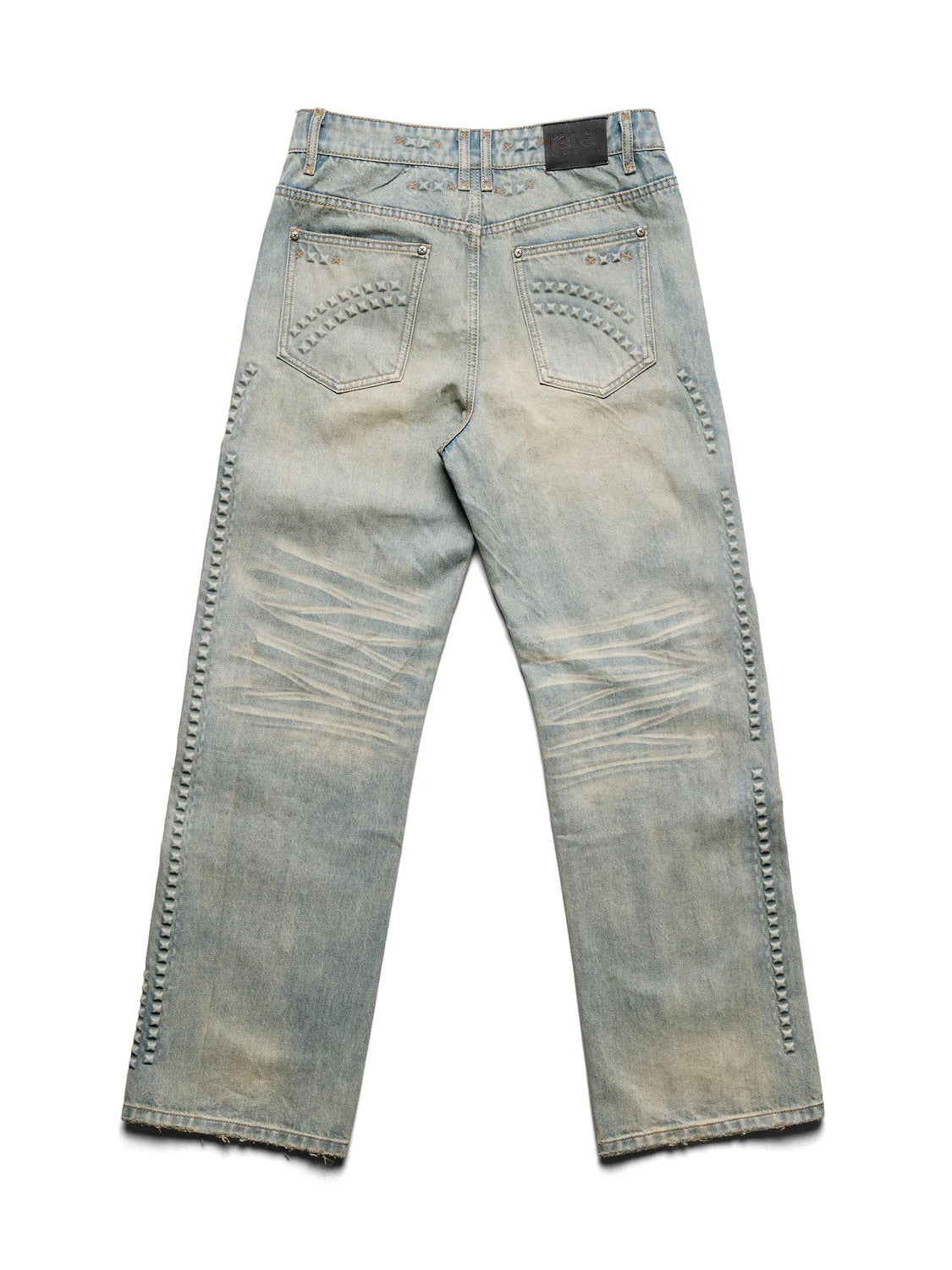 【RACER WORLDWIDE】Baggy Embossed Denim Pants