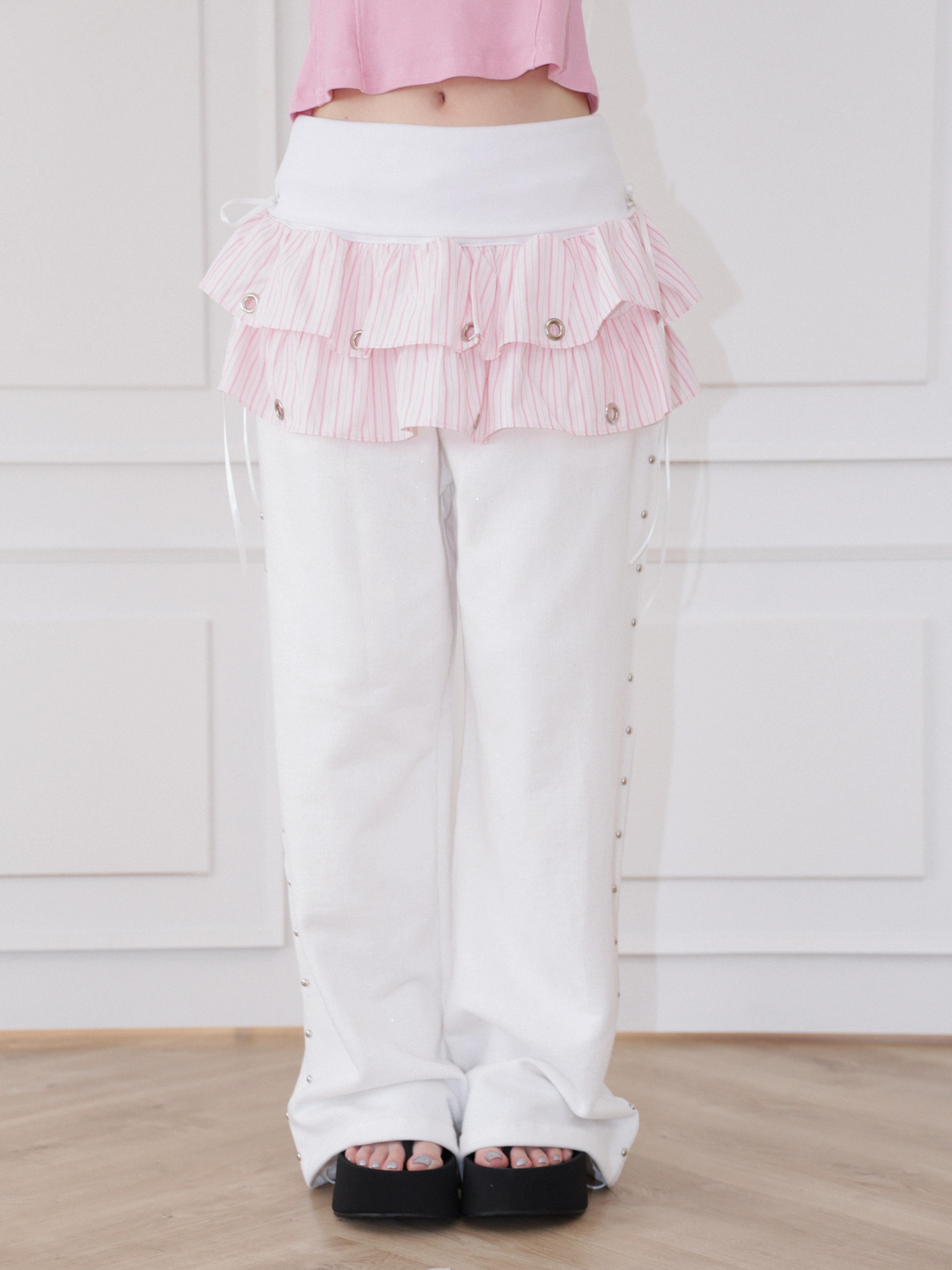 【CHERRYQUIRI】Soft Punk Eyelet Skirt