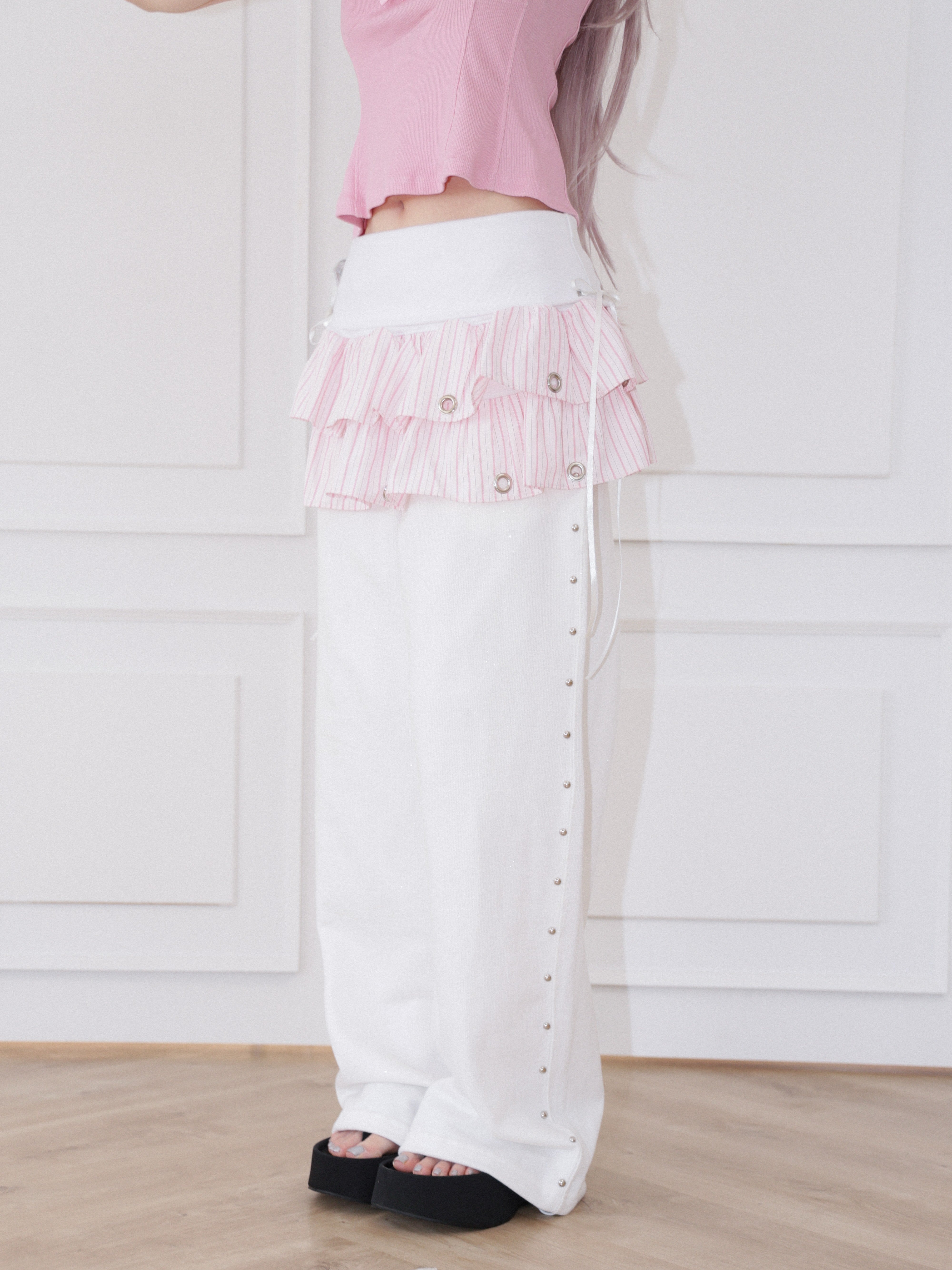 【CHERRYQUIRI】Soft Punk Eyelet Skirt
