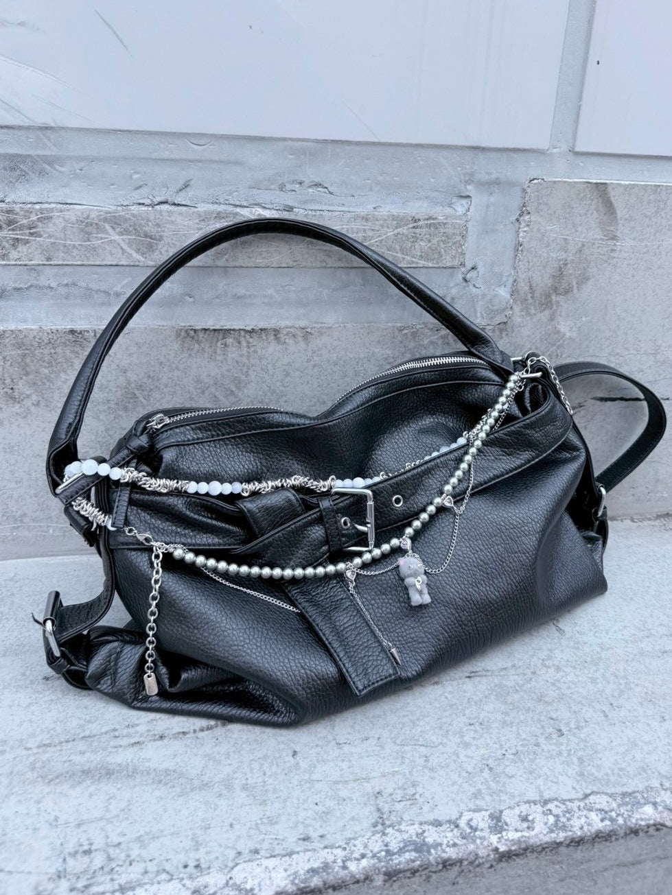 3/1 20:00発売 受注制【nmtc +】2way belt leather shoulder Bag/ 【エヌエムティーシープラス】ツーウェイベルトレザーショルダーバッグ (3color)