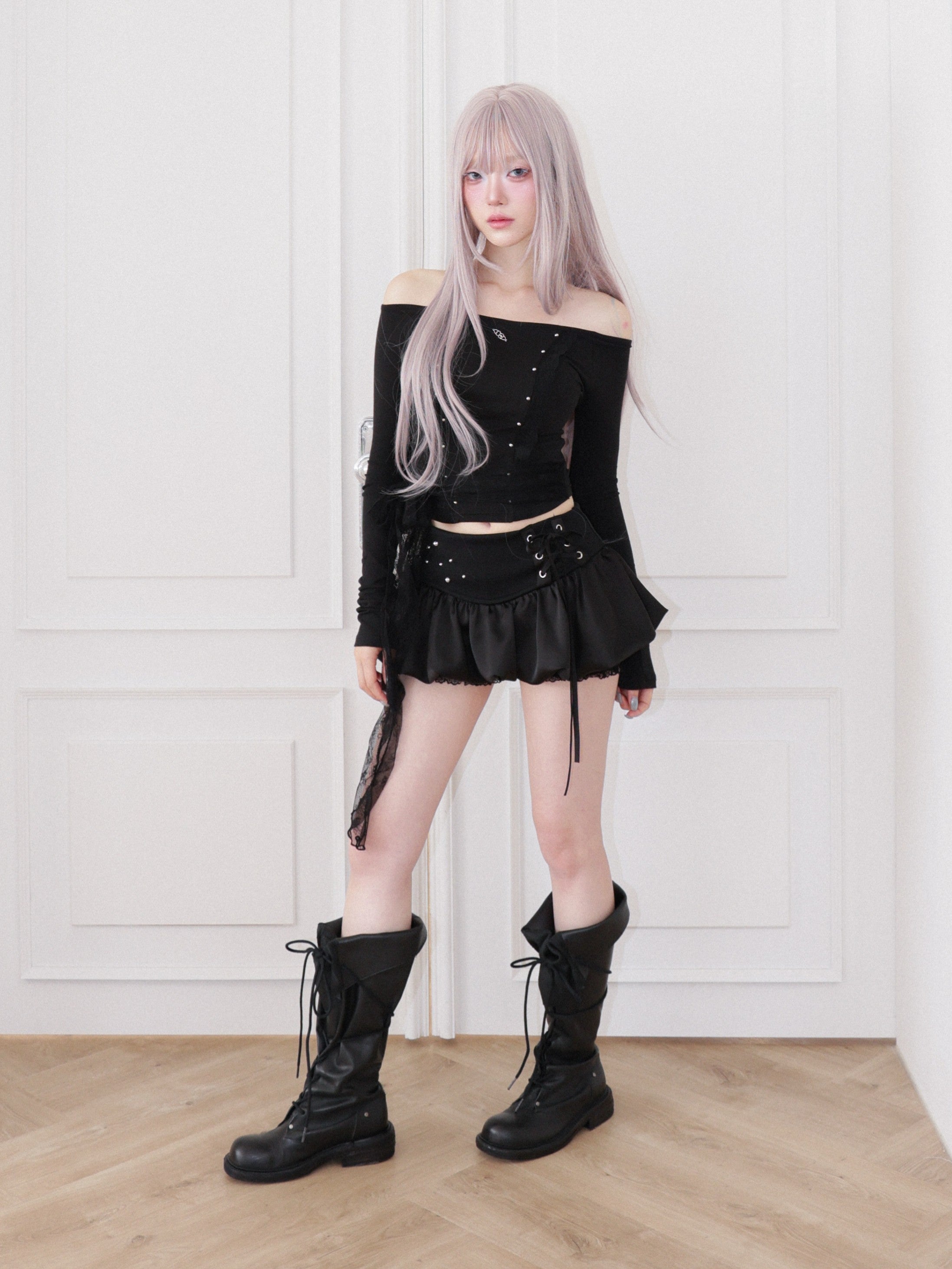 【CHERRYQUIRI】Corset Bubble Skort