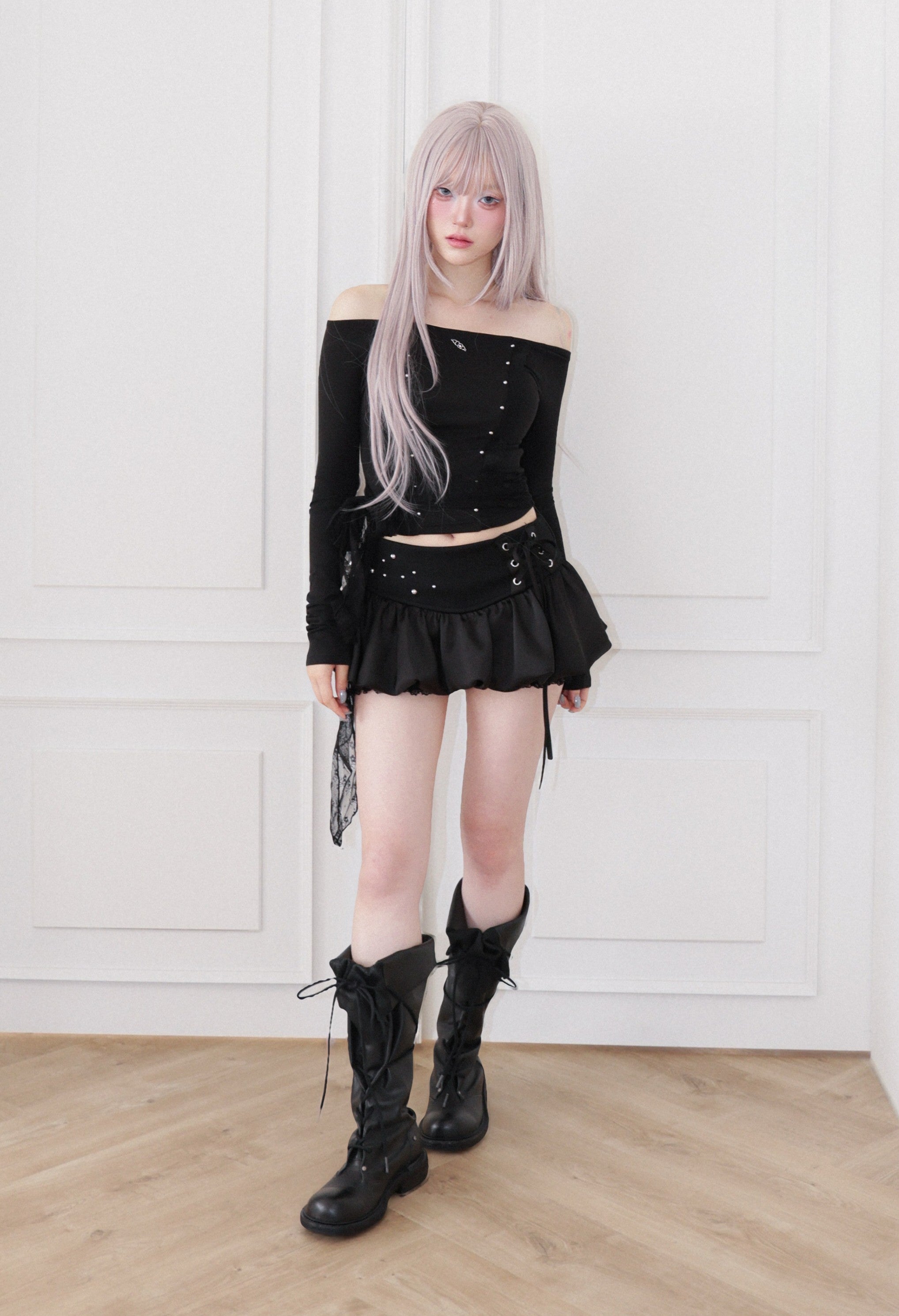 【CHERRYQUIRI】Corset Bubble Skort