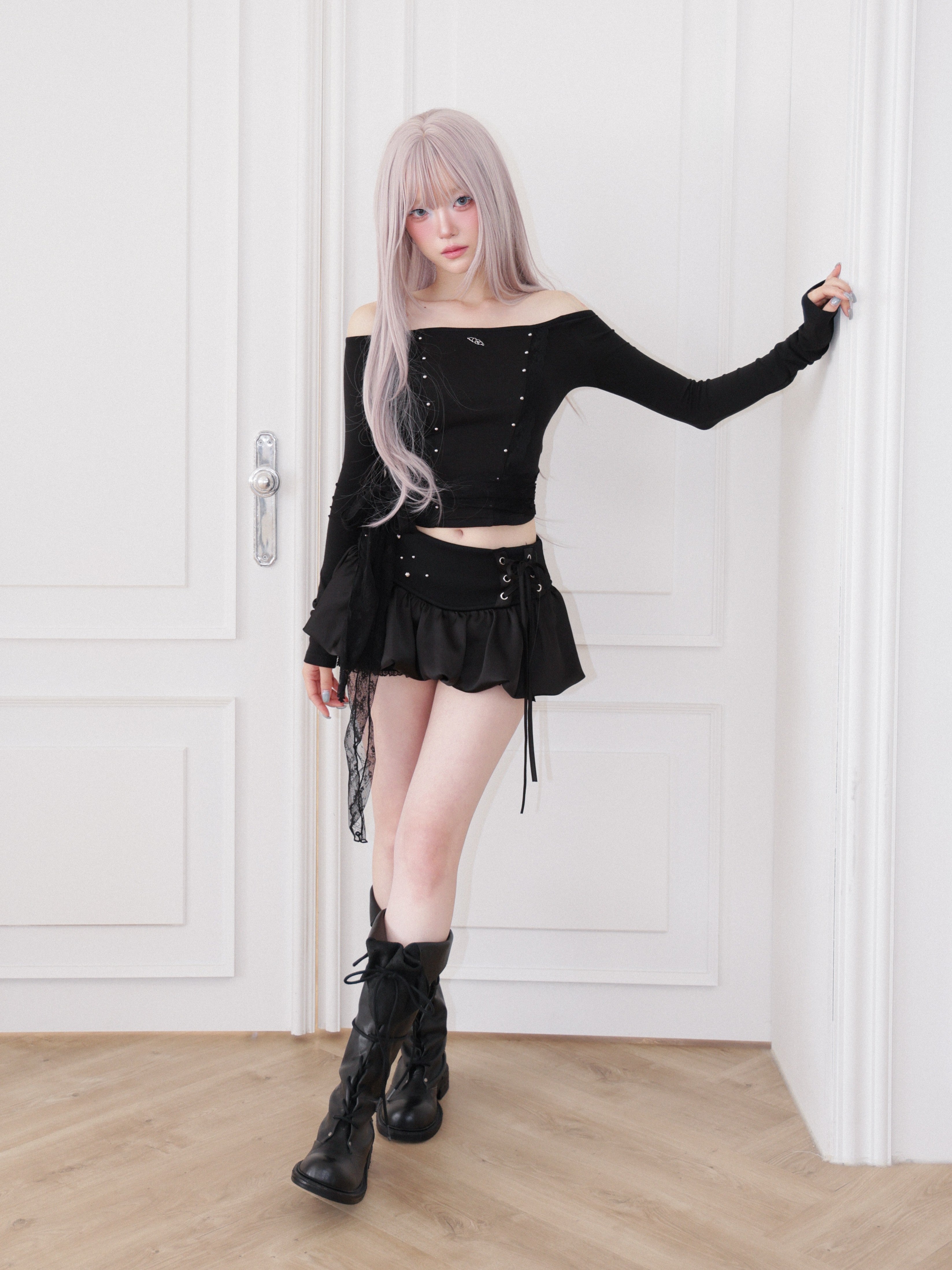 【CHERRYQUIRI】Corset Bubble Skort