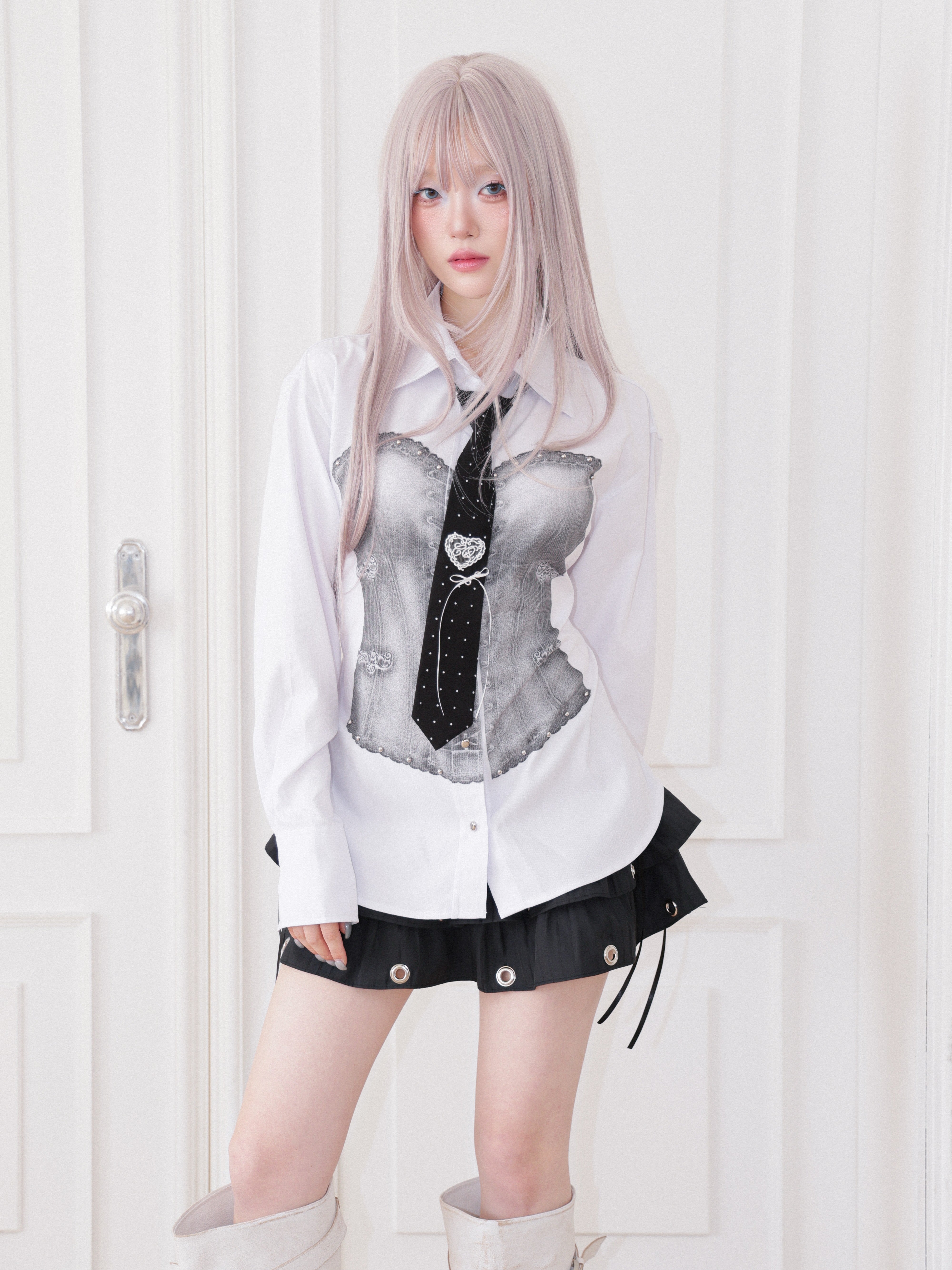 【CHERRYQUIRI】CQ Lace Heart Neck Tie