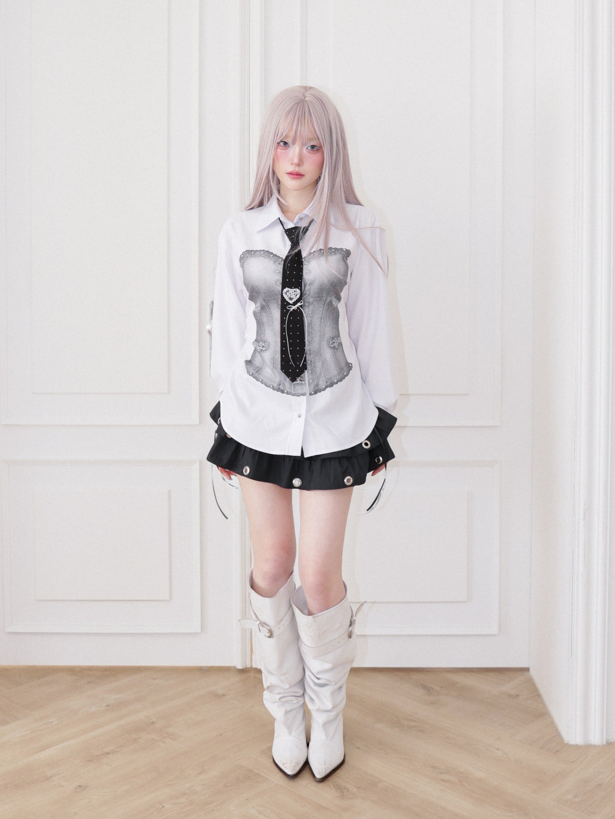 【CHERRYQUIRI】CQ Lace Heart Neck Tie
