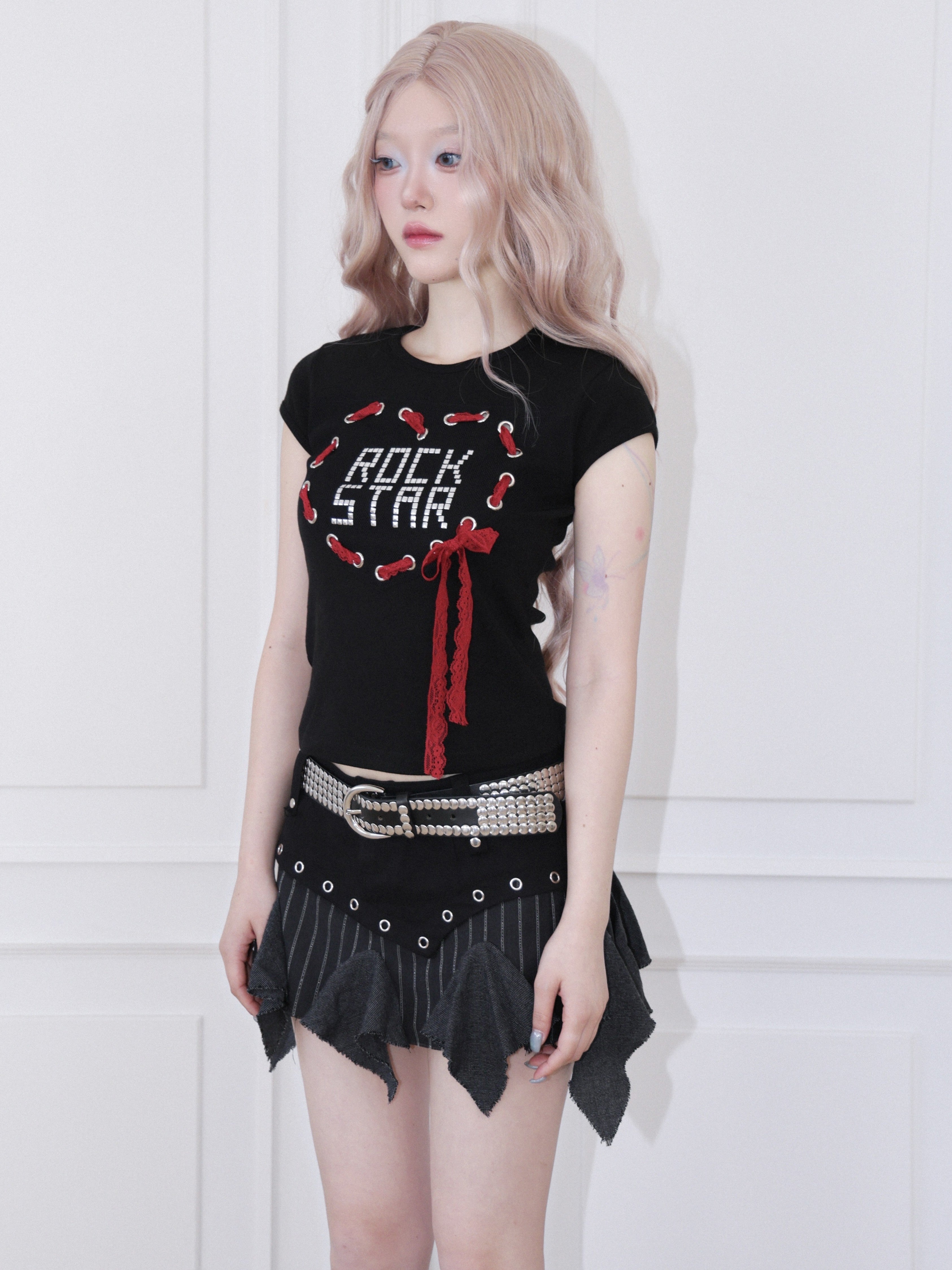 【CHERRYQUIRI】Rock Star Lace-Up Top