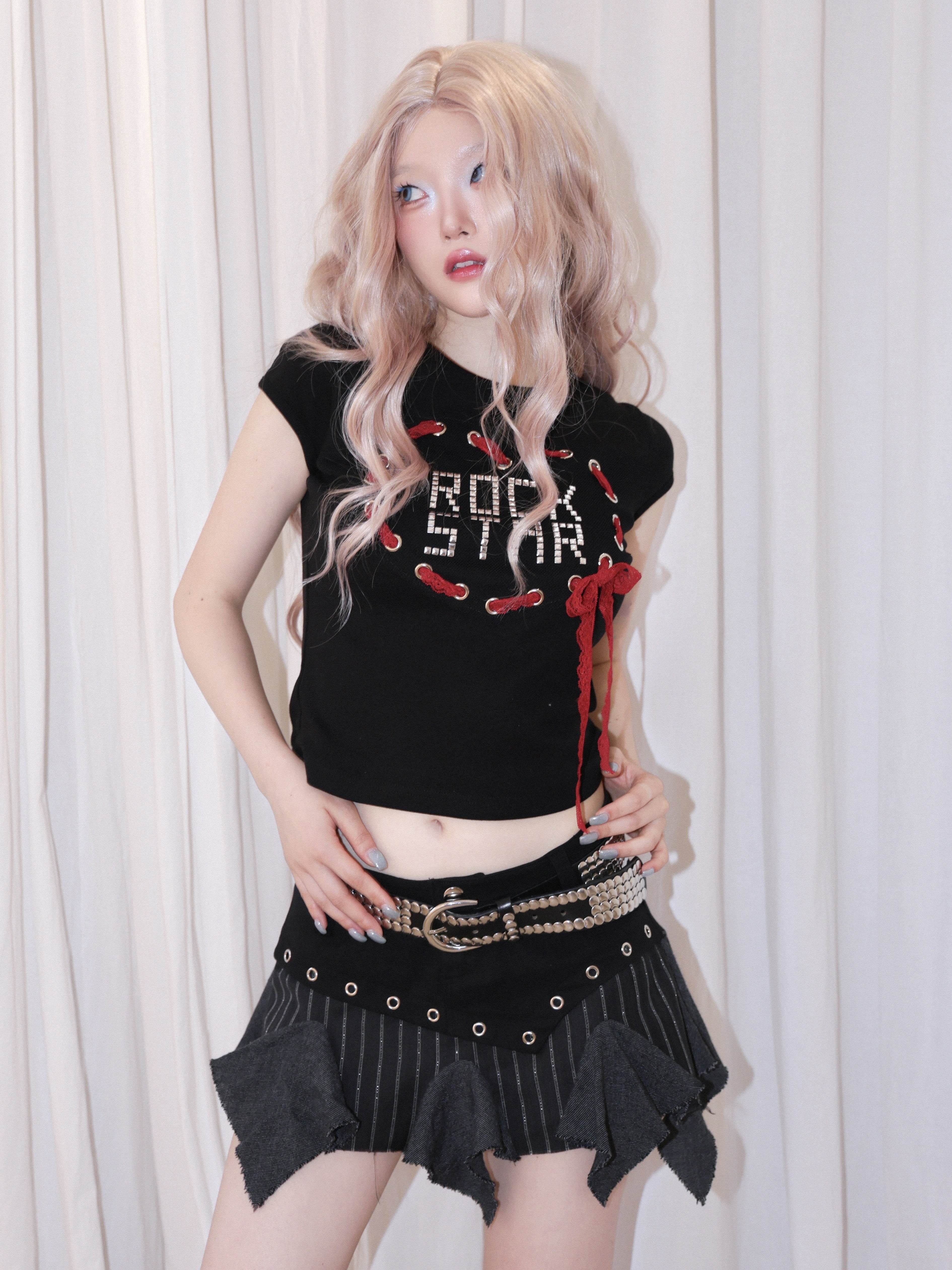 【CHERRYQUIRI】Rock Star Lace-Up Top