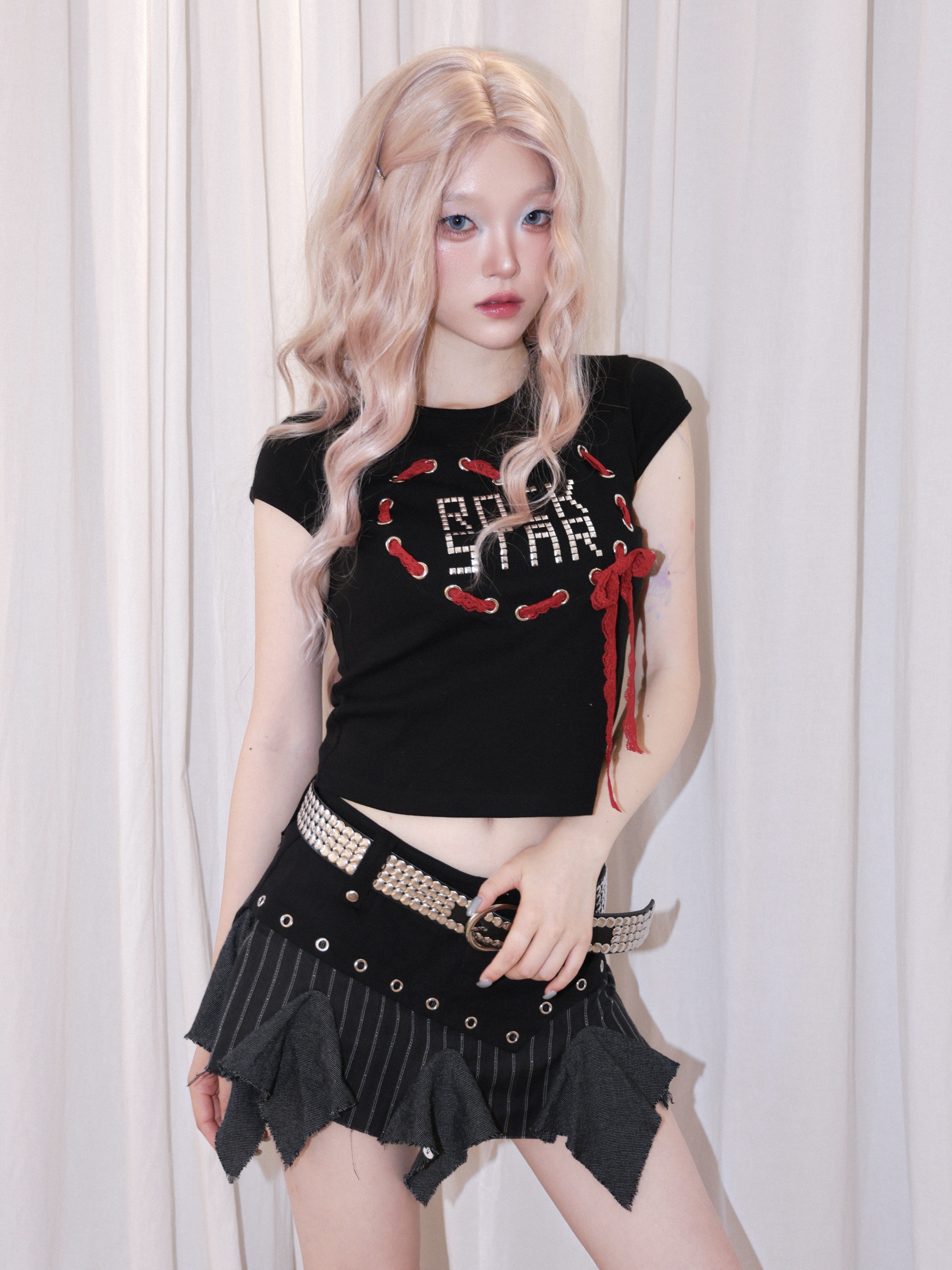 【CHERRYQUIRI】Rock Star Lace-Up Top