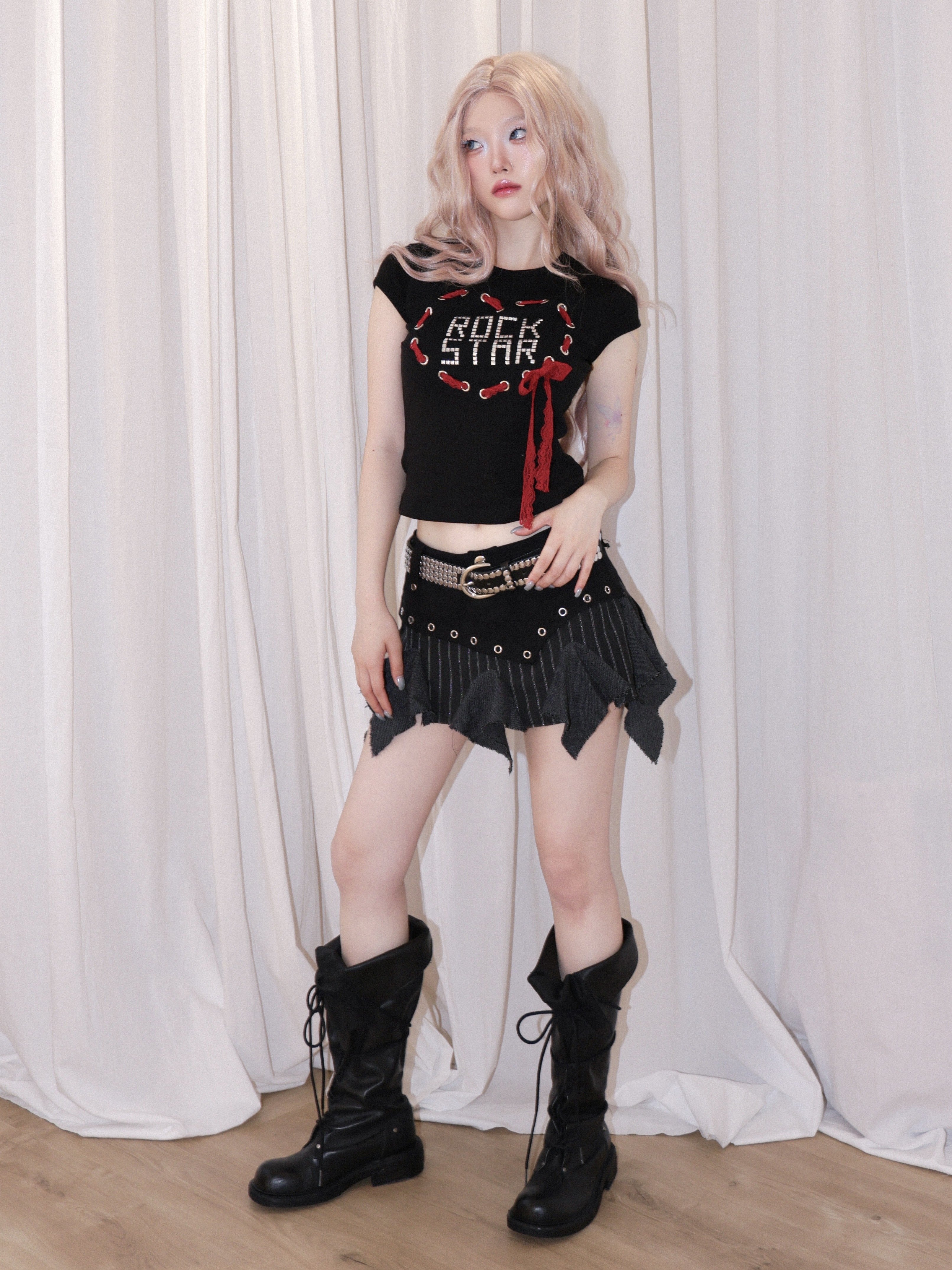 【CHERRYQUIRI】Rock Star Lace-Up Top
