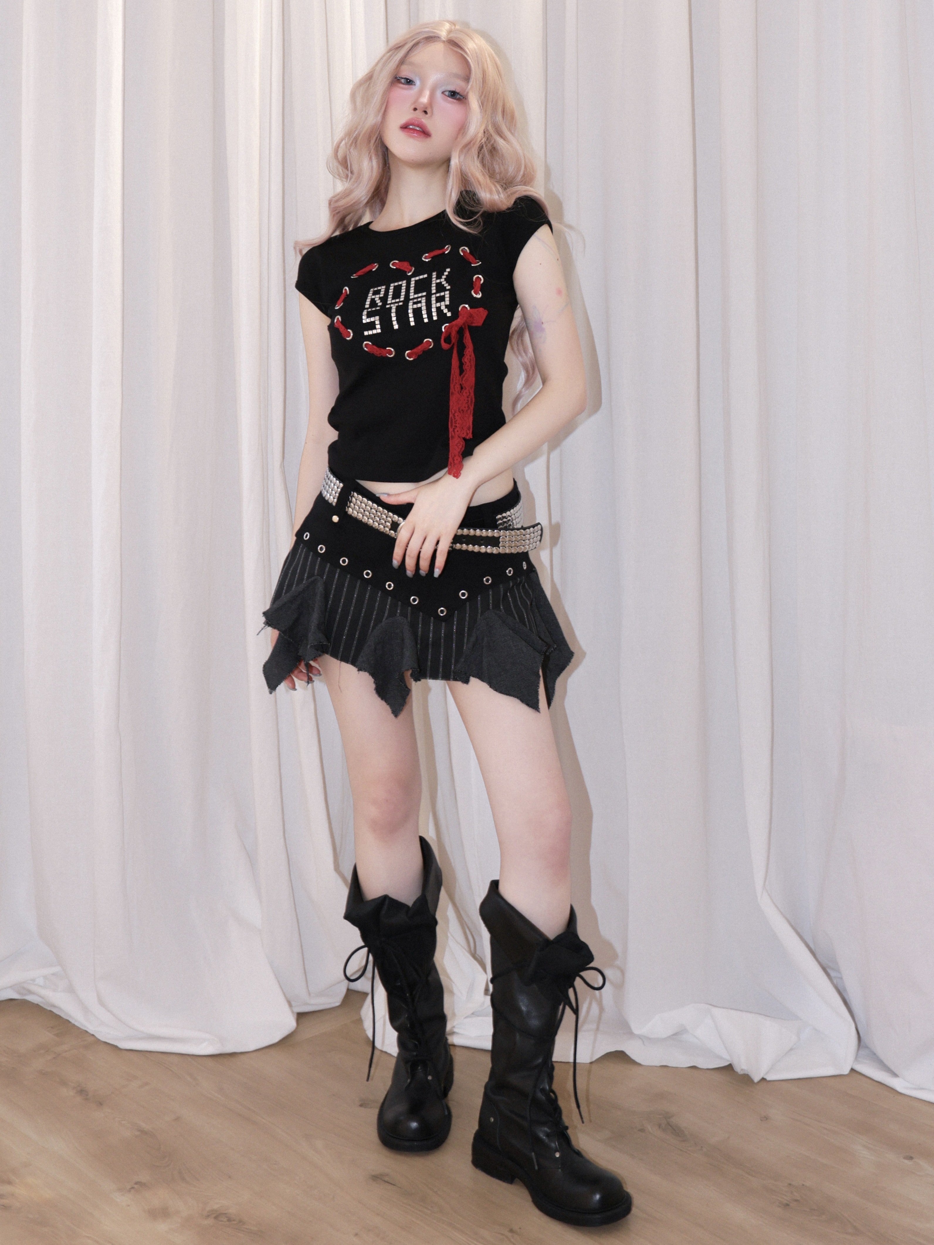 【CHERRYQUIRI】Rock Star Lace-Up Top