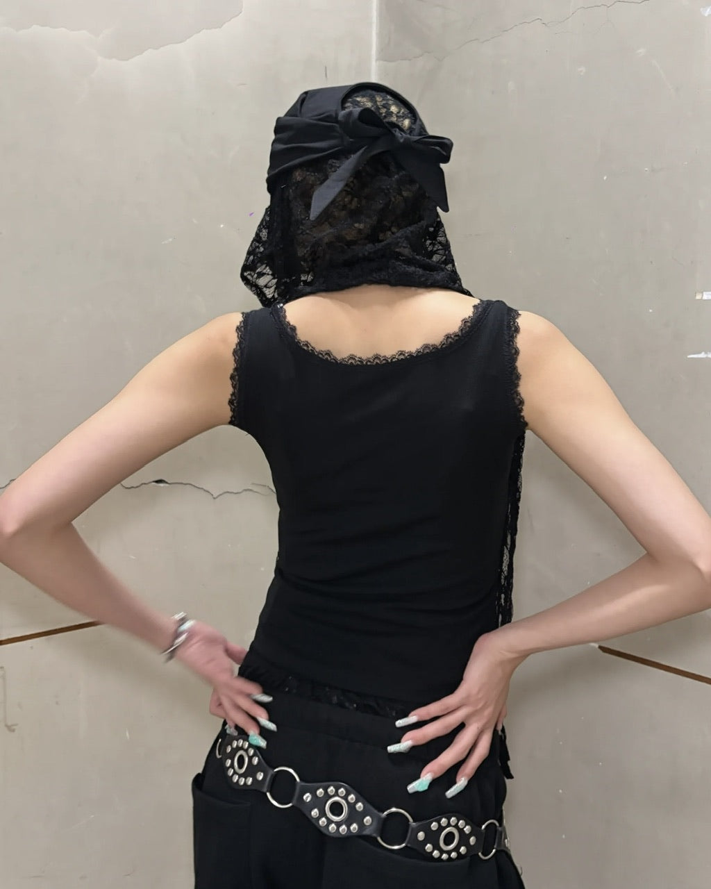 国際配送【Never mind the XU】corset print tank tops