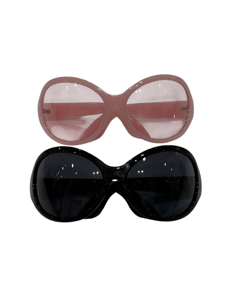 国際配送【Never mind the XU】y2k big oval sunglasses (2color)