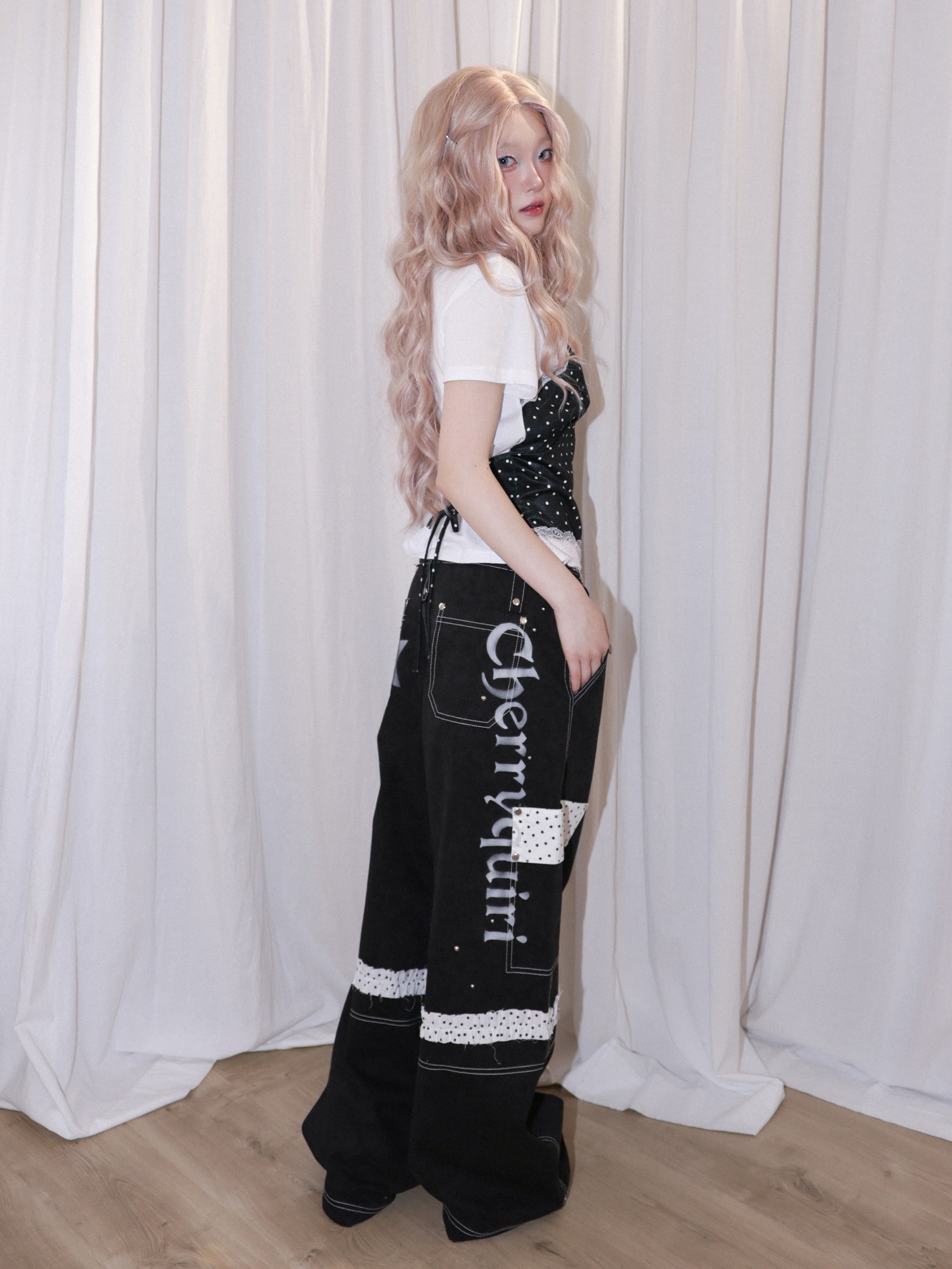 【CHERRYQUIRI】Dot Cami Layered Sleeveless