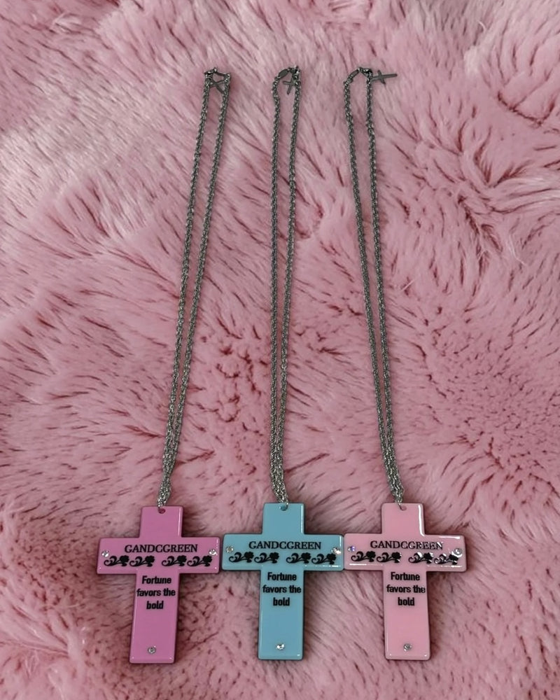 国際配送【Never mind the XU】cross fortune necklace (3color)