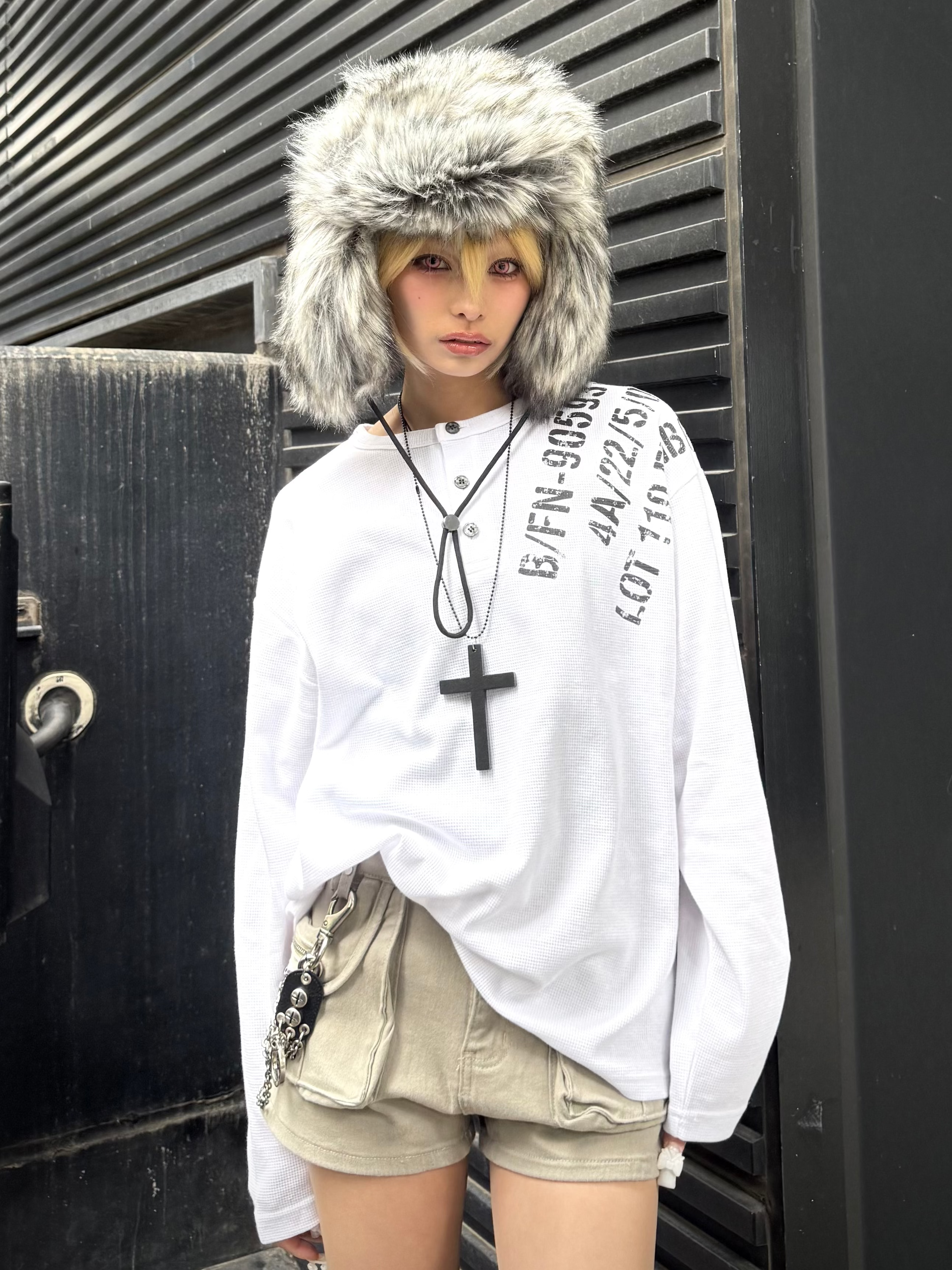 受注制【Never mind the XU】waffle henry long sleeve (4color)