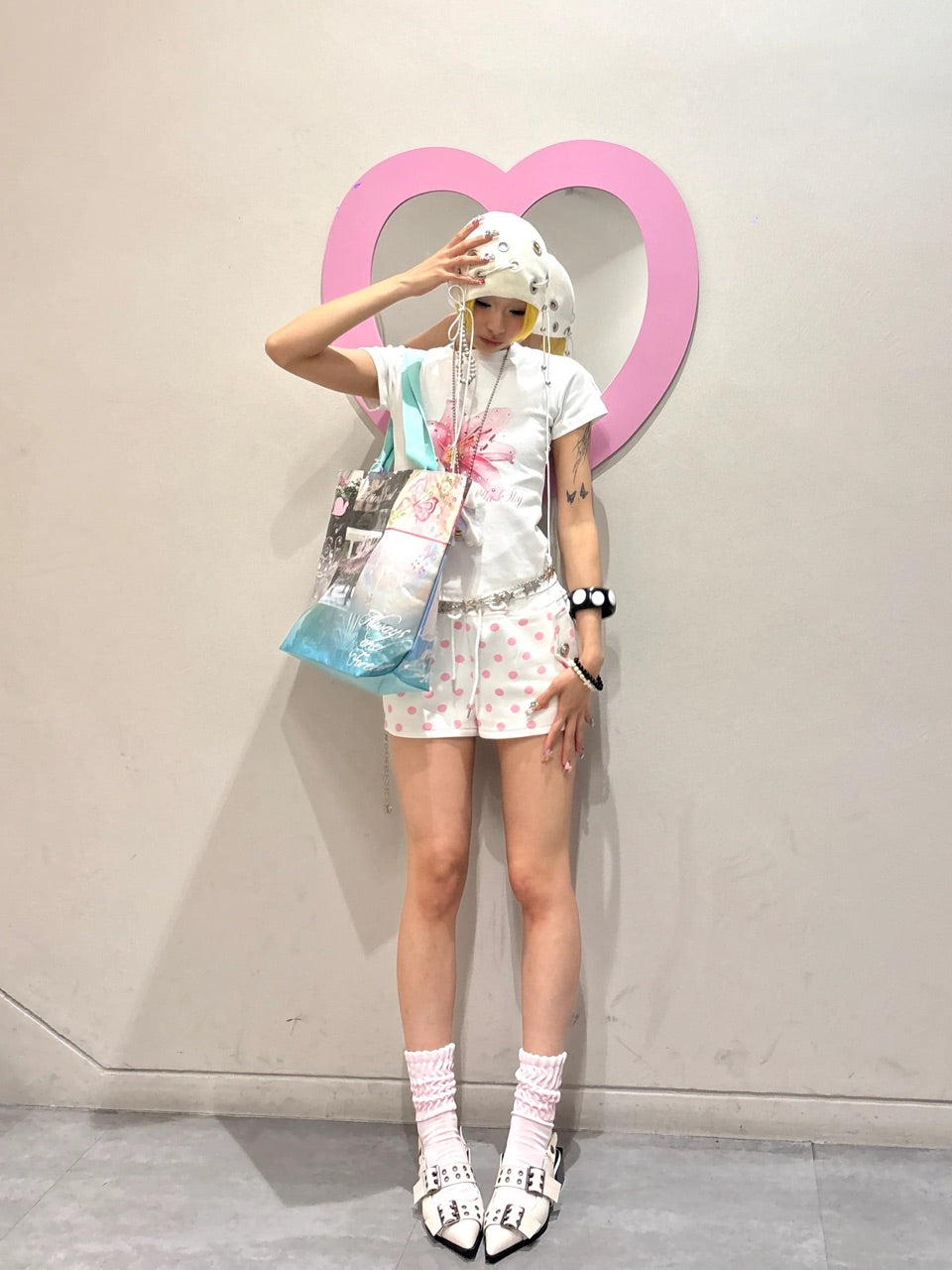 【Never mind the XU】dot sweat shorts (2color)