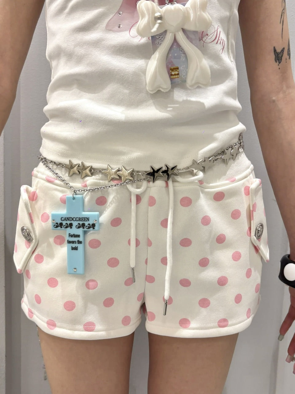 【Never mind the XU】dot sweat shorts (2color)