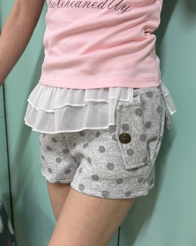 【Never mind the XU】dot sweat shorts (2color)