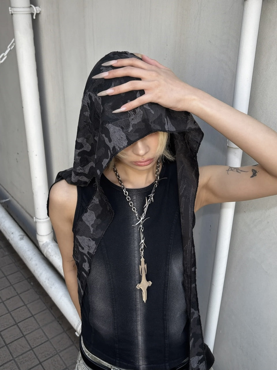 国際配送【Never mind the XU】damage camouflage balaclava