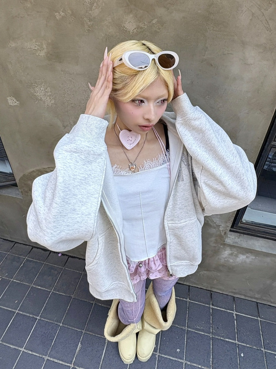 国際配送【Never mind the XU】SHEER LACE CAMISOLE
