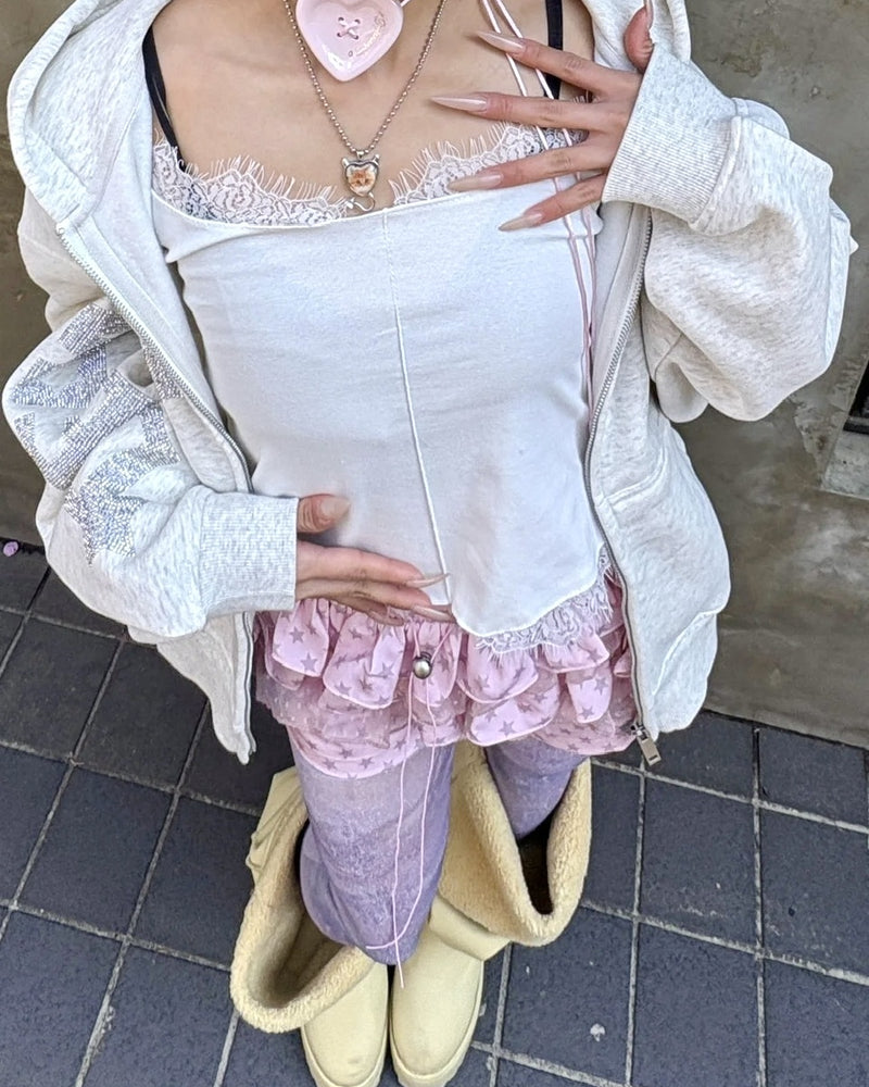 国際配送【Never mind the XU】SHEER LACE CAMISOLE